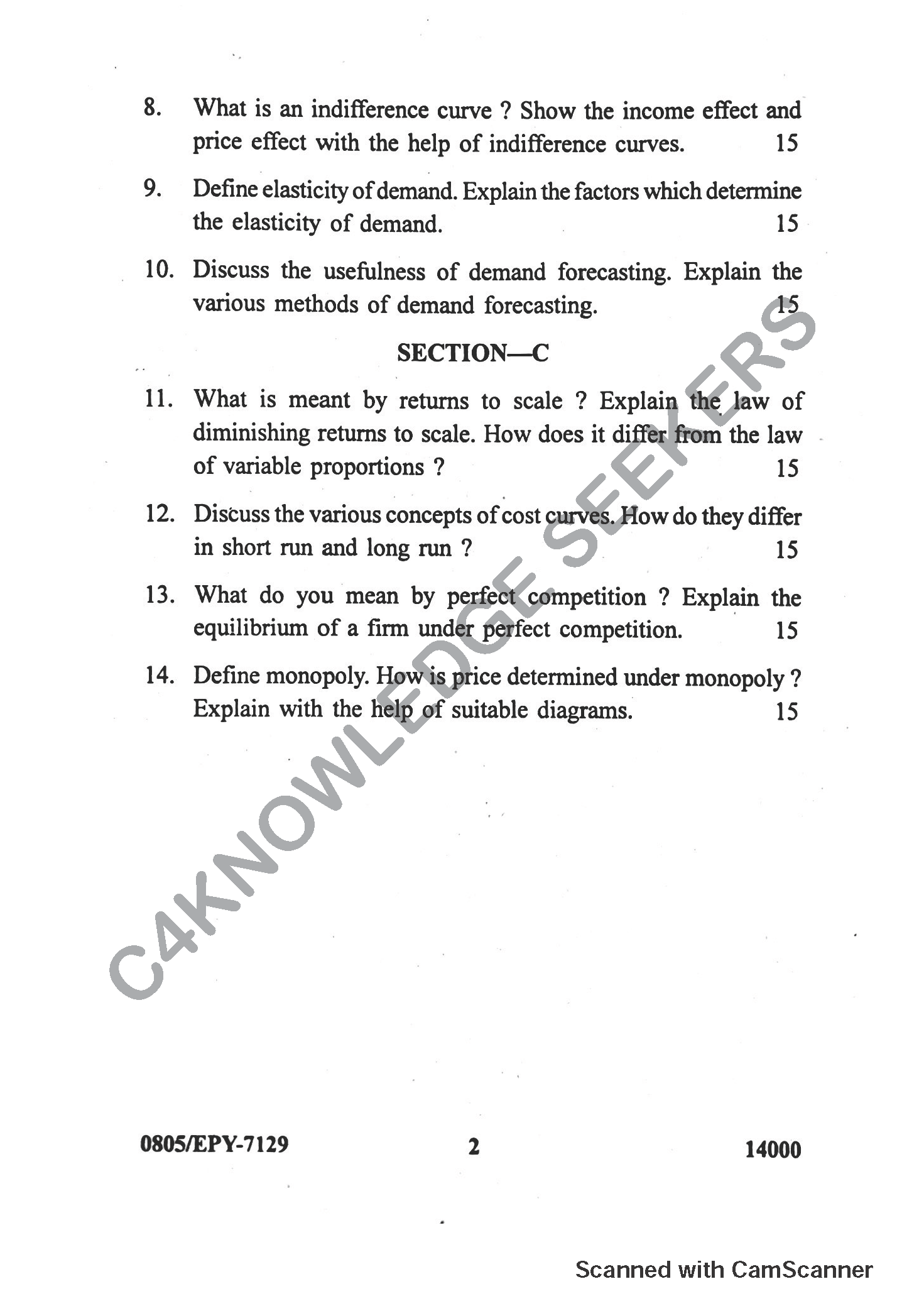 Question Paper 2018