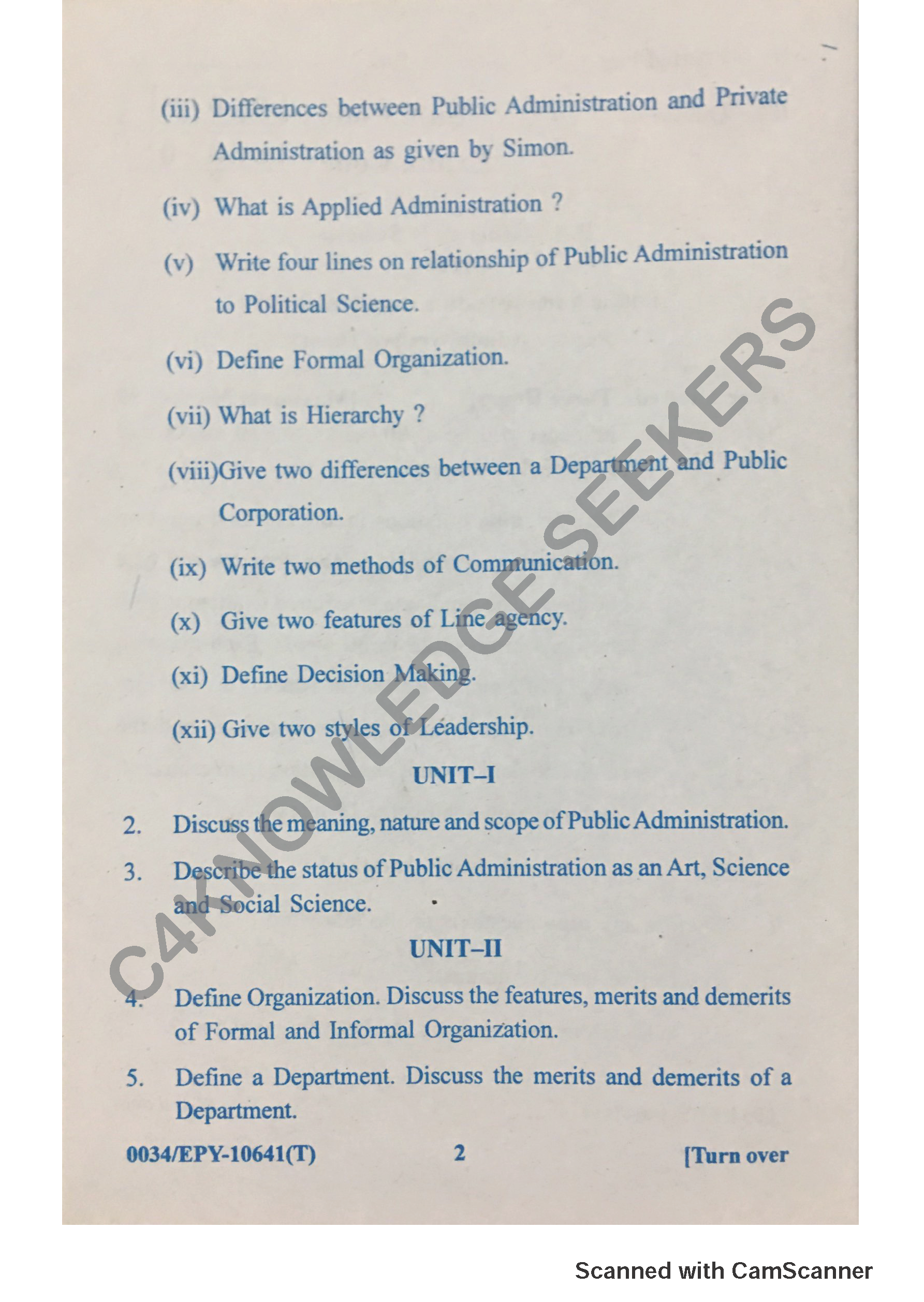 Question Paper 2018