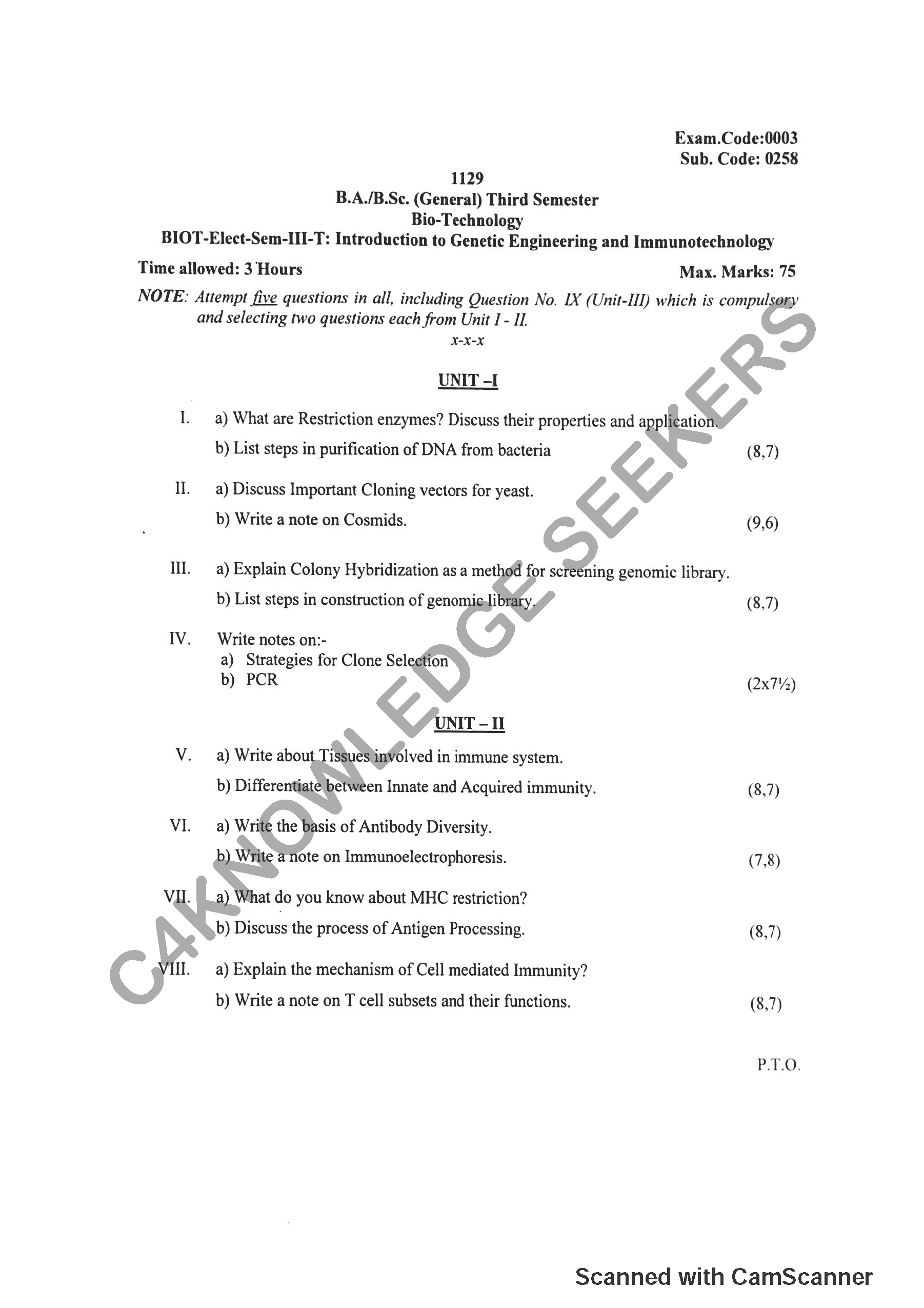Question Paper 2019