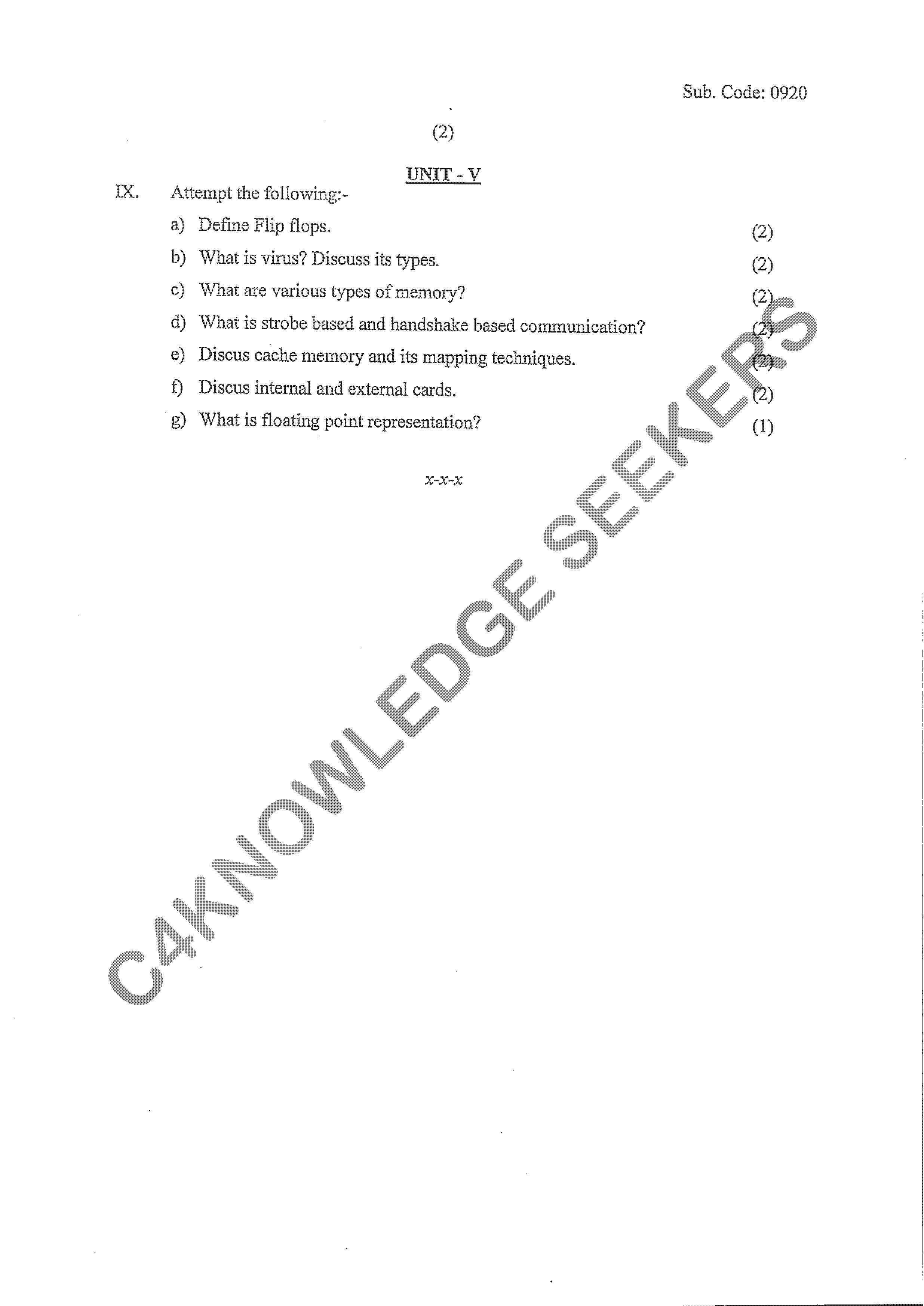 Question Paper 2021