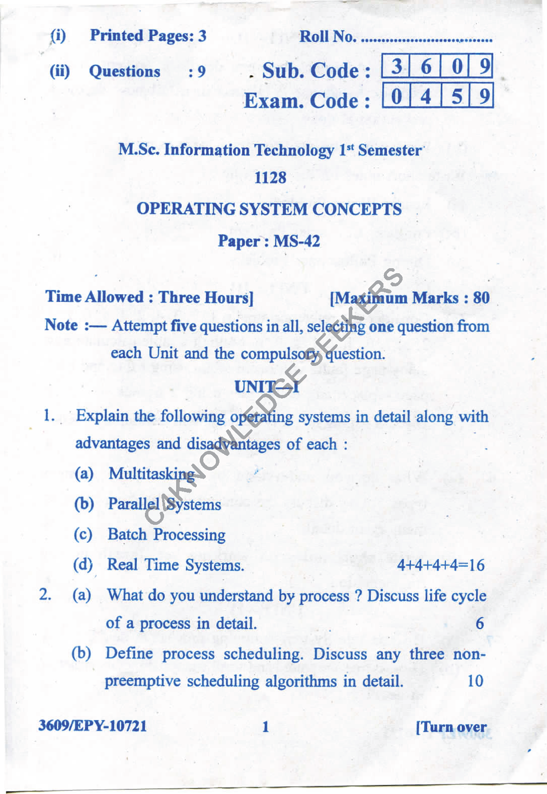 Question Paper 2018
