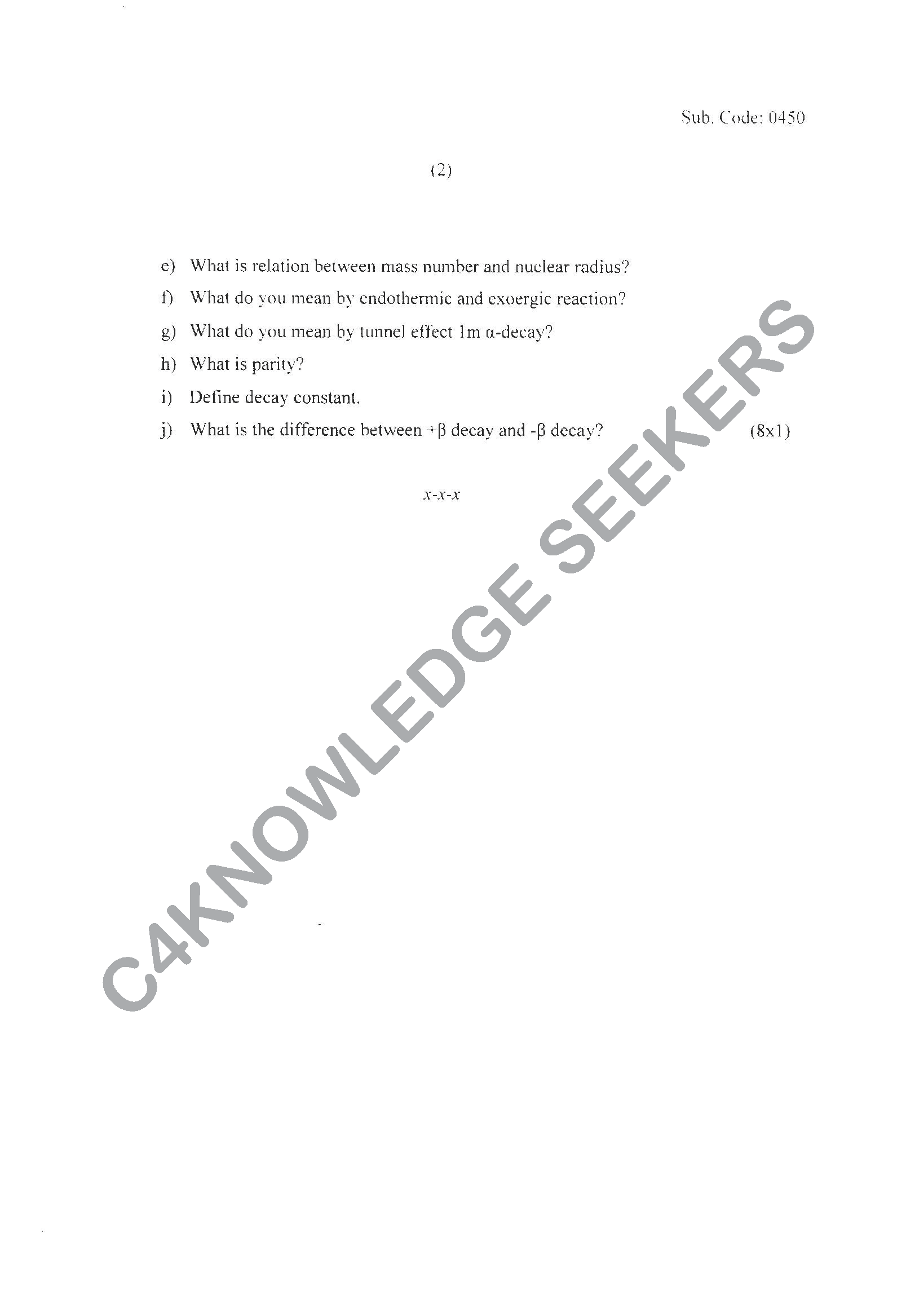 Question Paper 2021