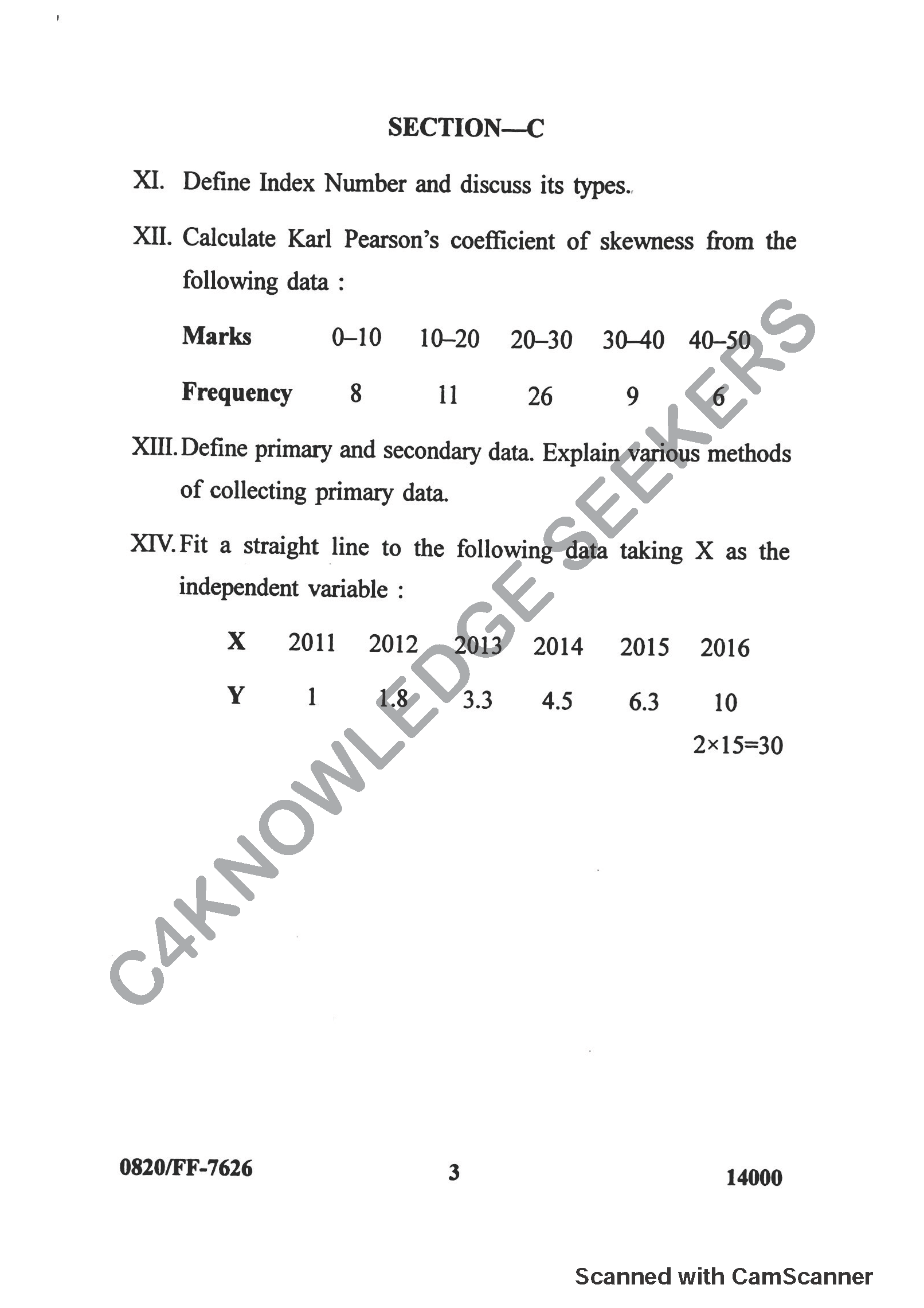Question Paper 2019