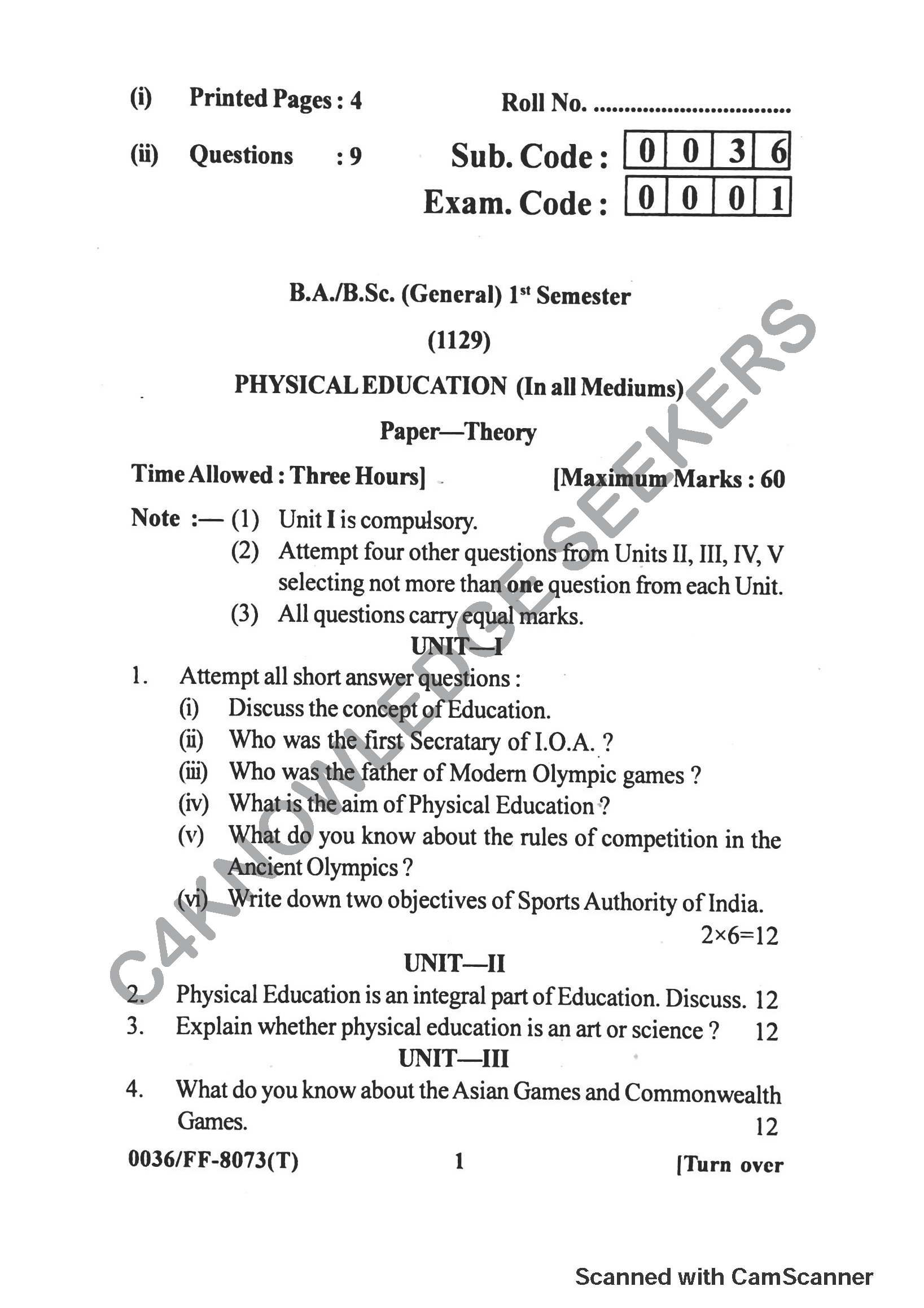 Question Paper 2019