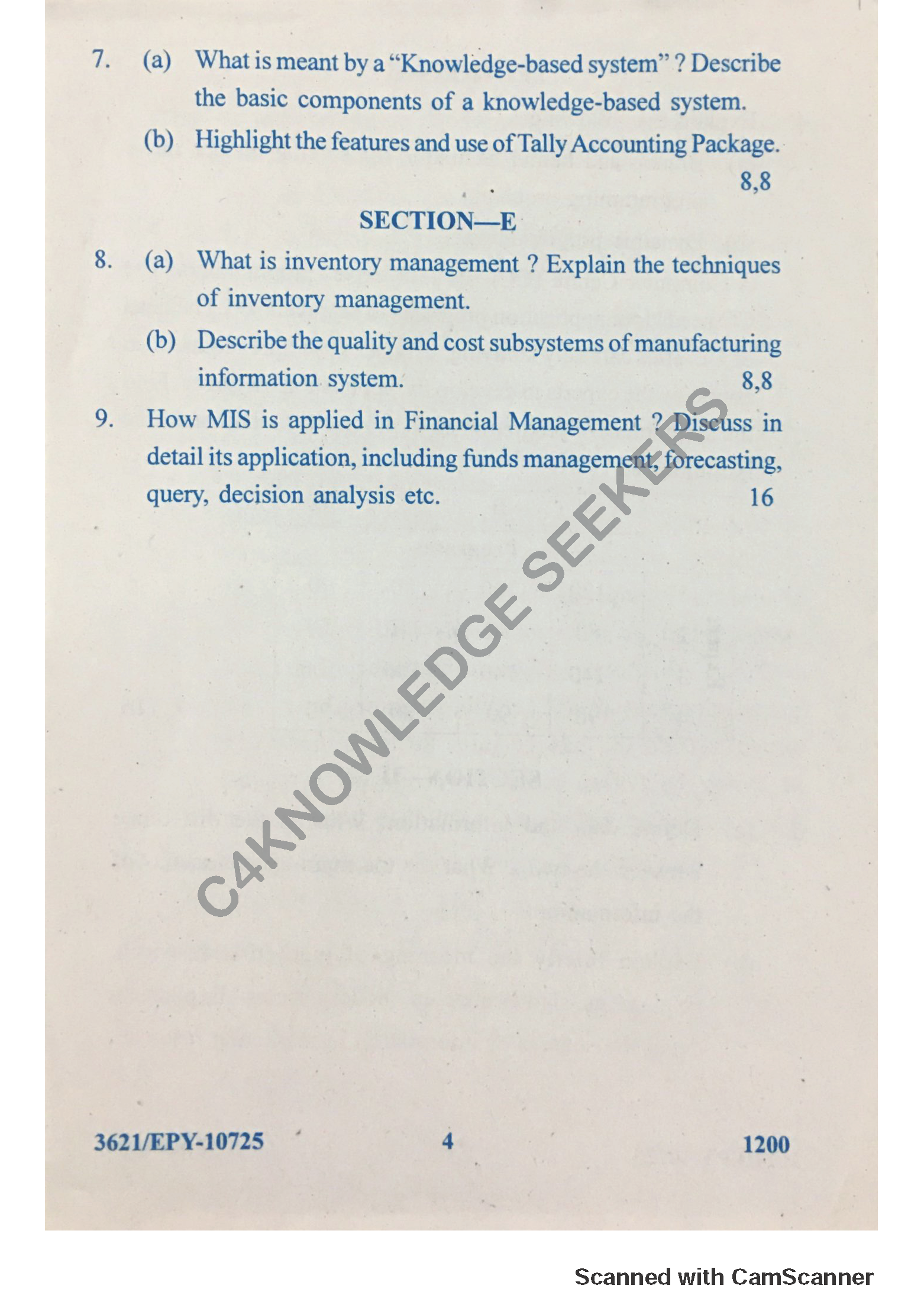 Question Paper 2018