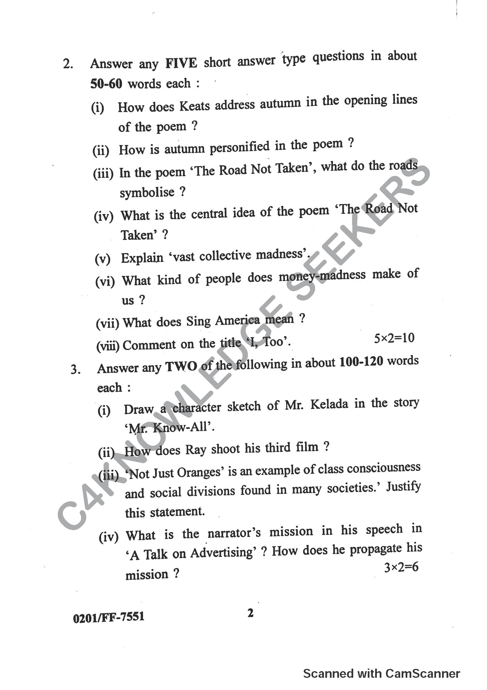 Question Paper 2019