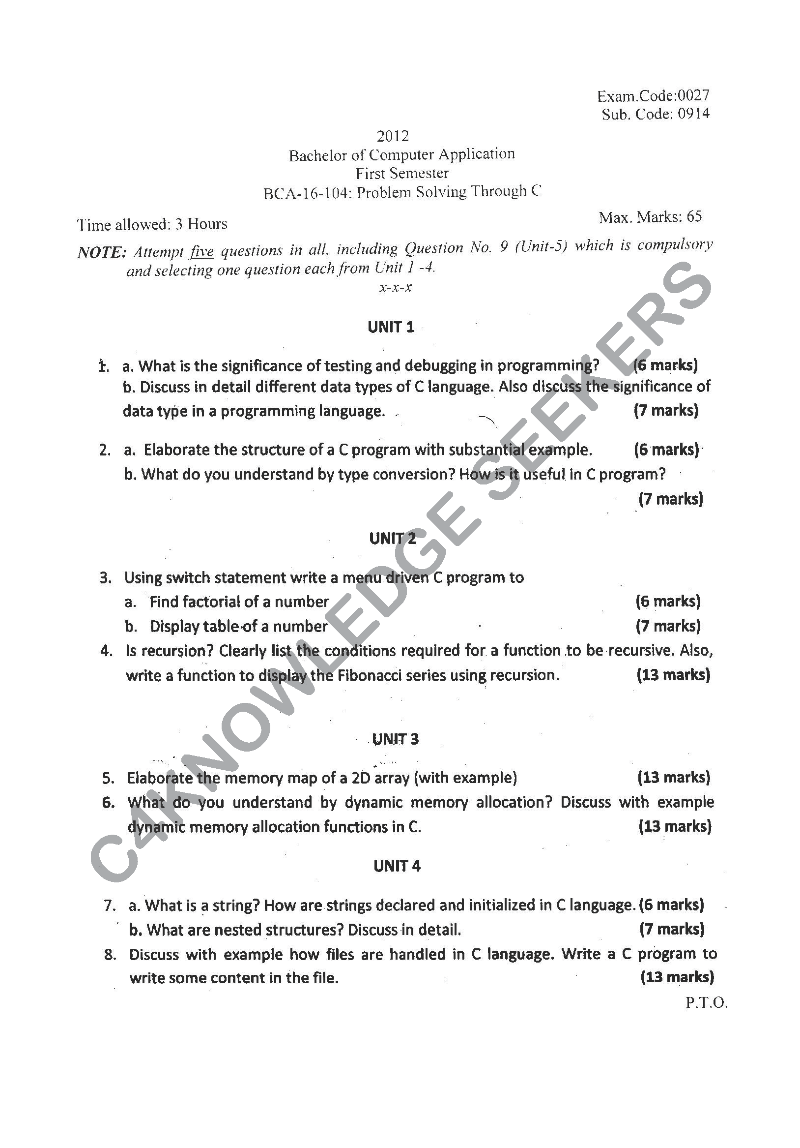 Question Paper 2021
