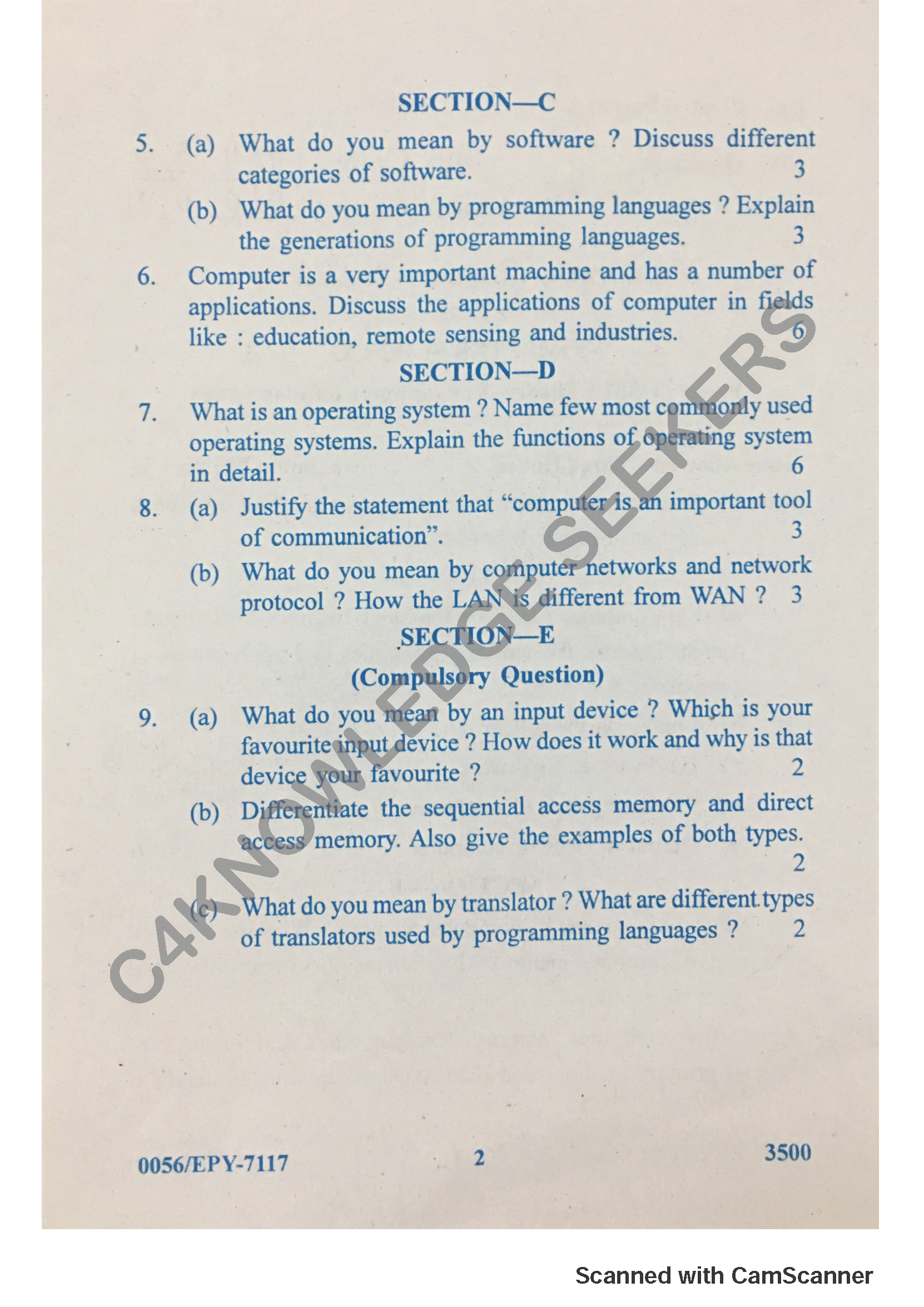 Question Paper 2018