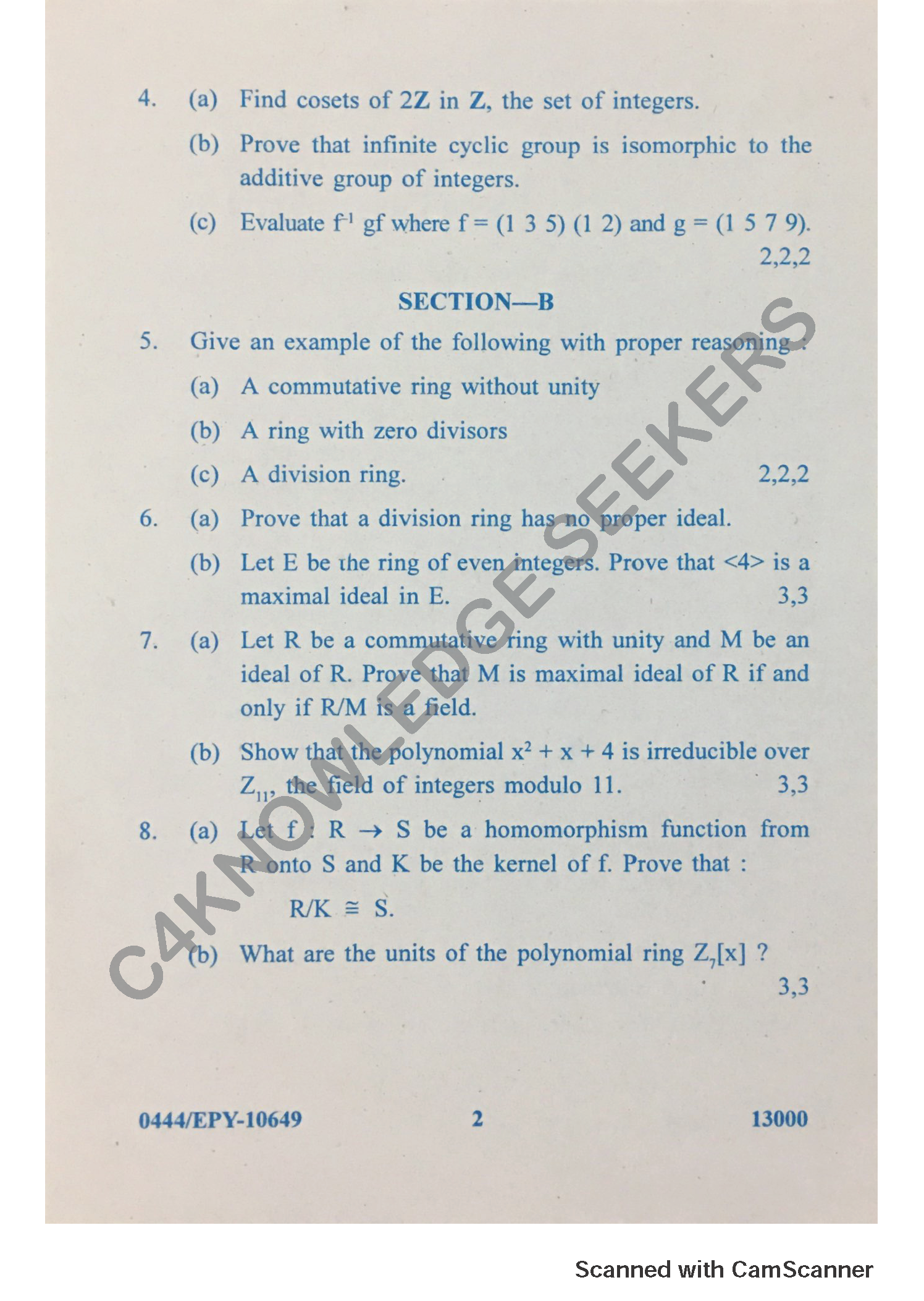 Question Paper 2018