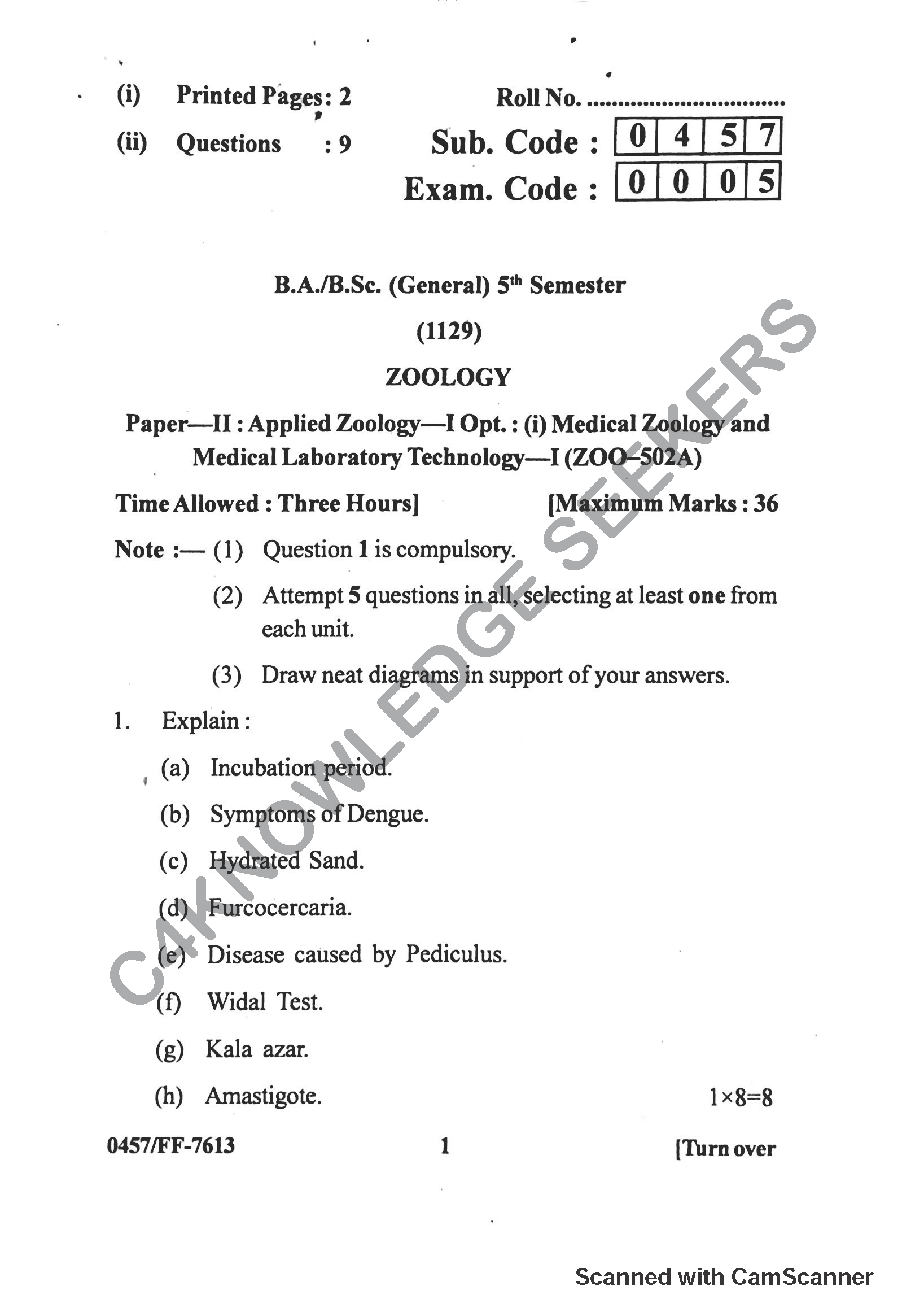 Question Paper 2019