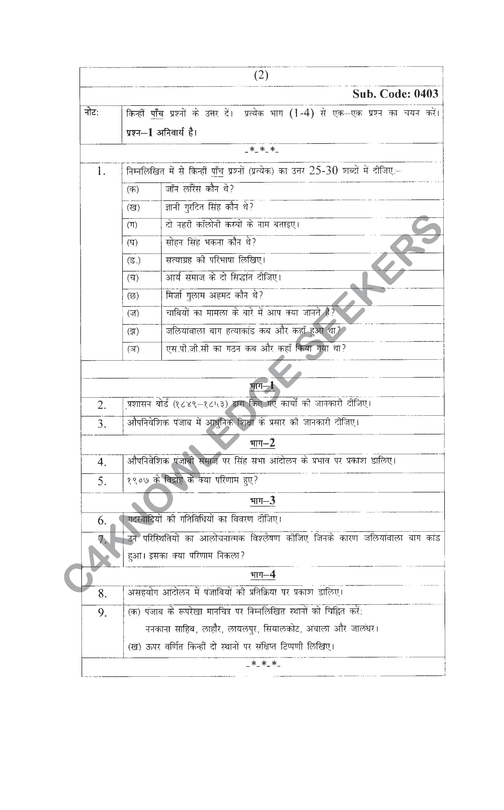 Question Paper 2021