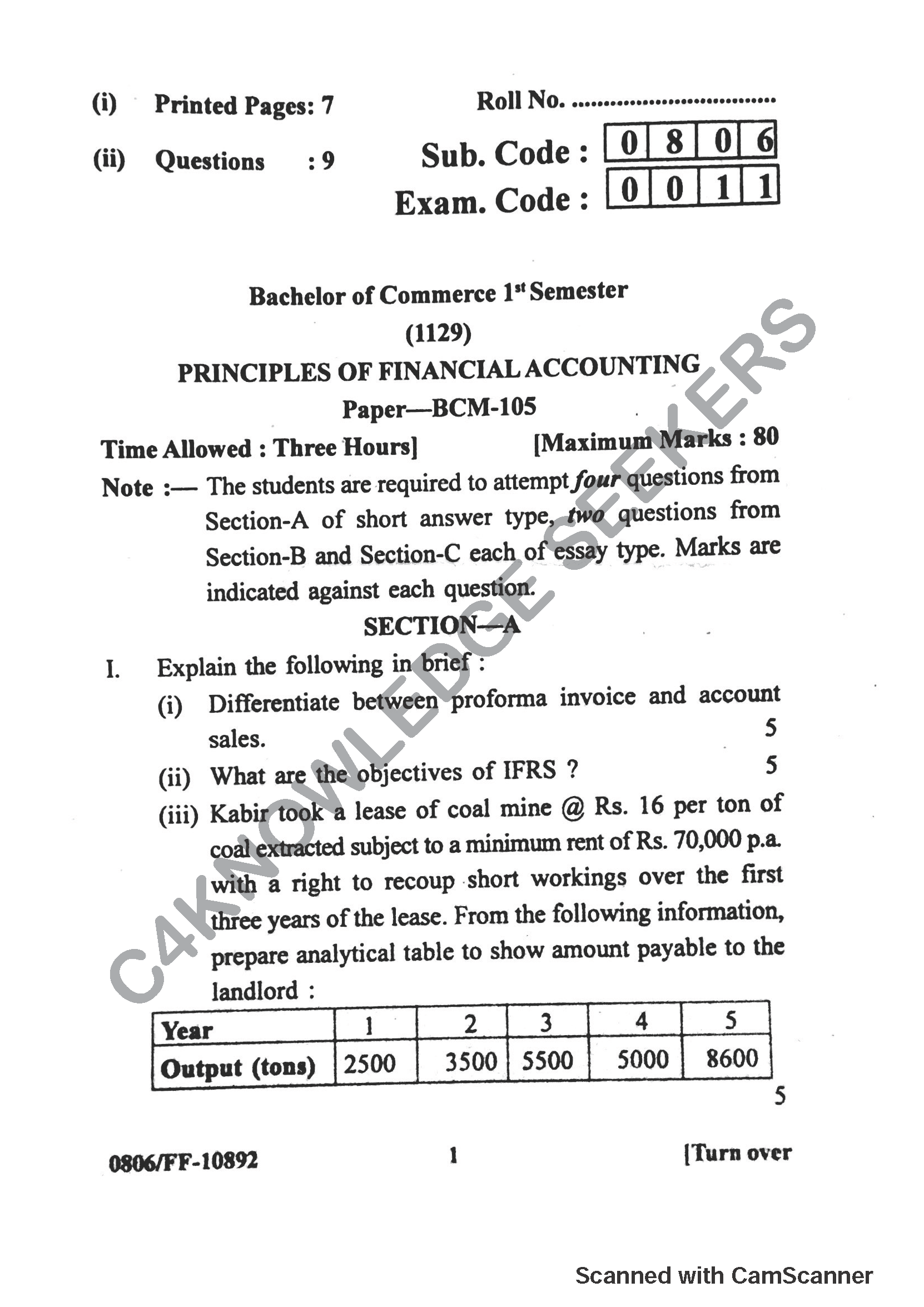 Question Paper 2019