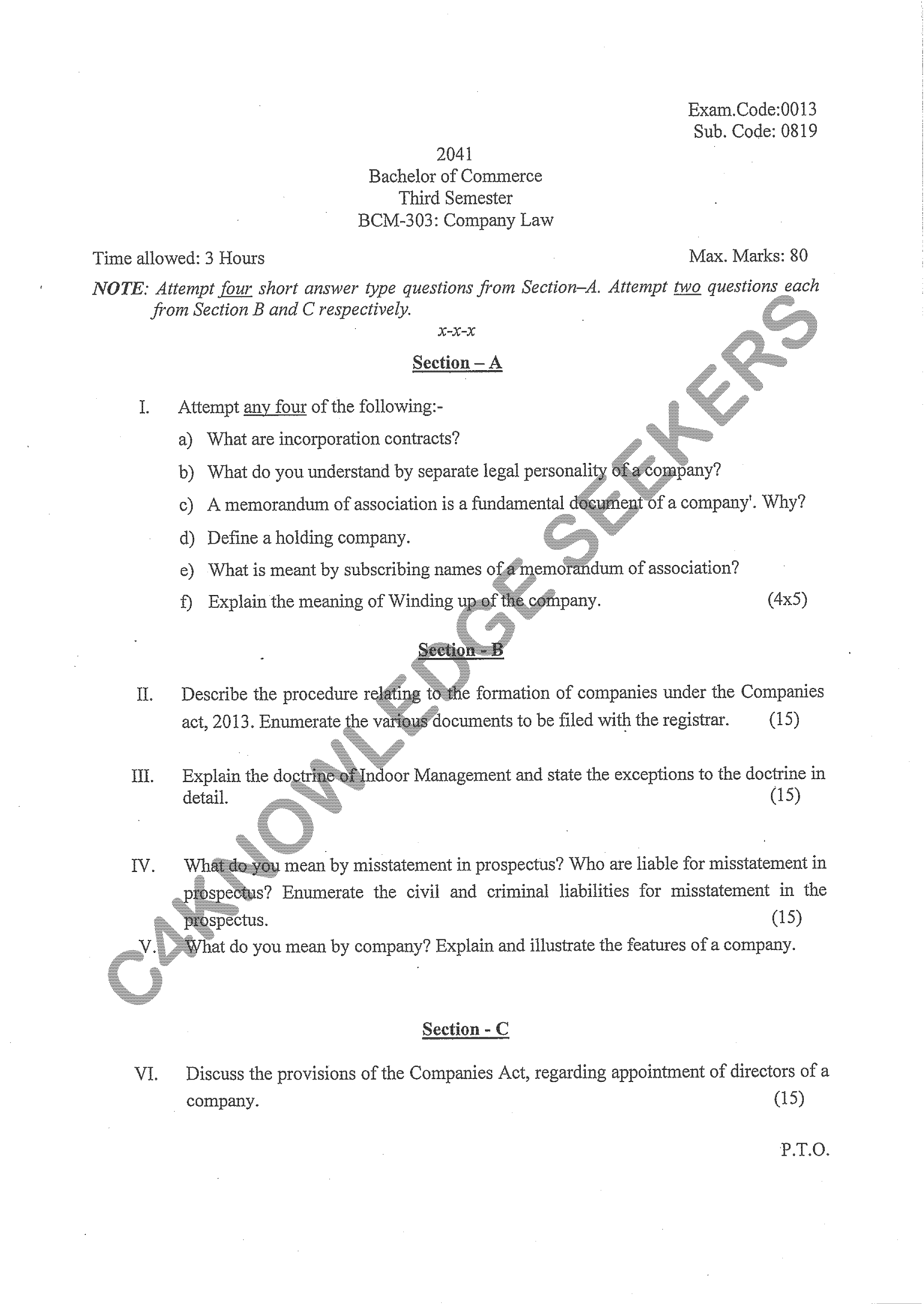 Question Paper 2020