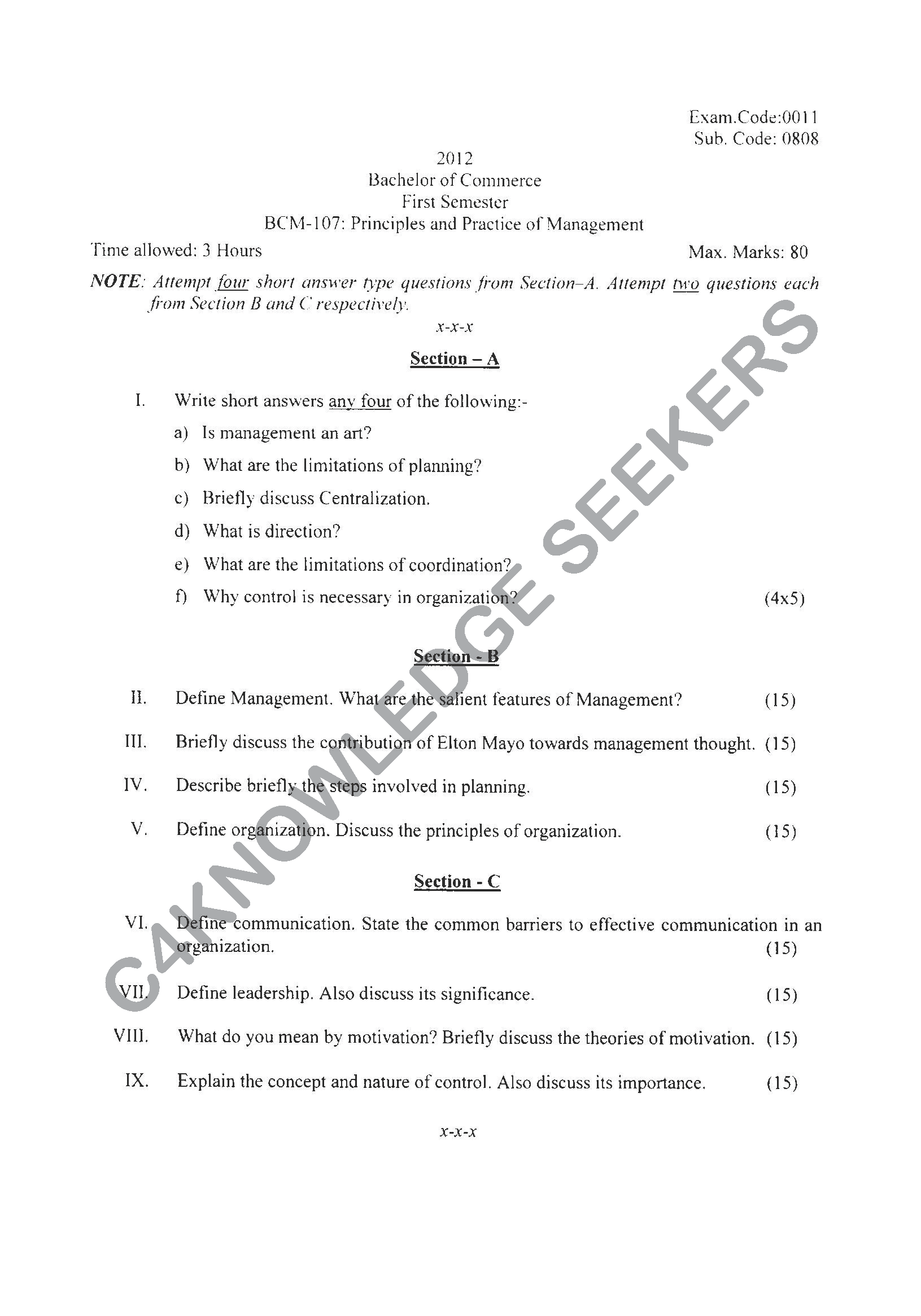 Question Paper 2021