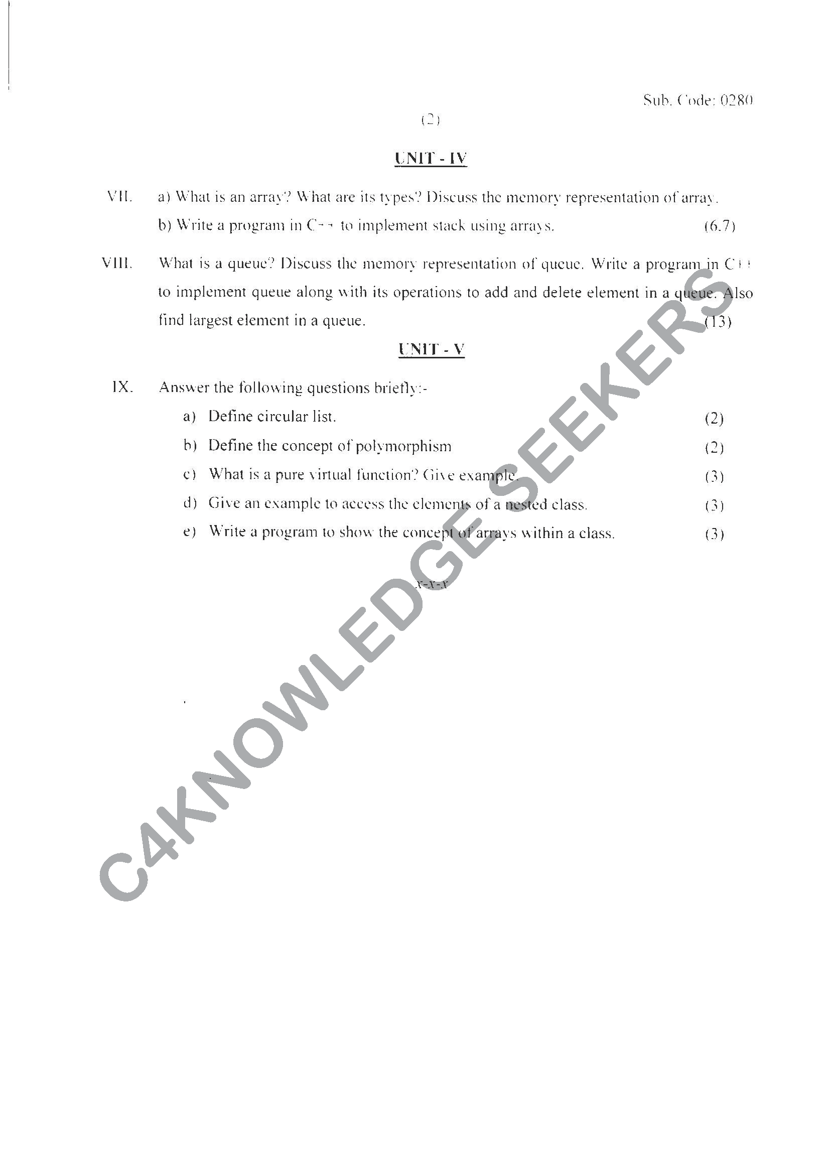 Question Paper 2021