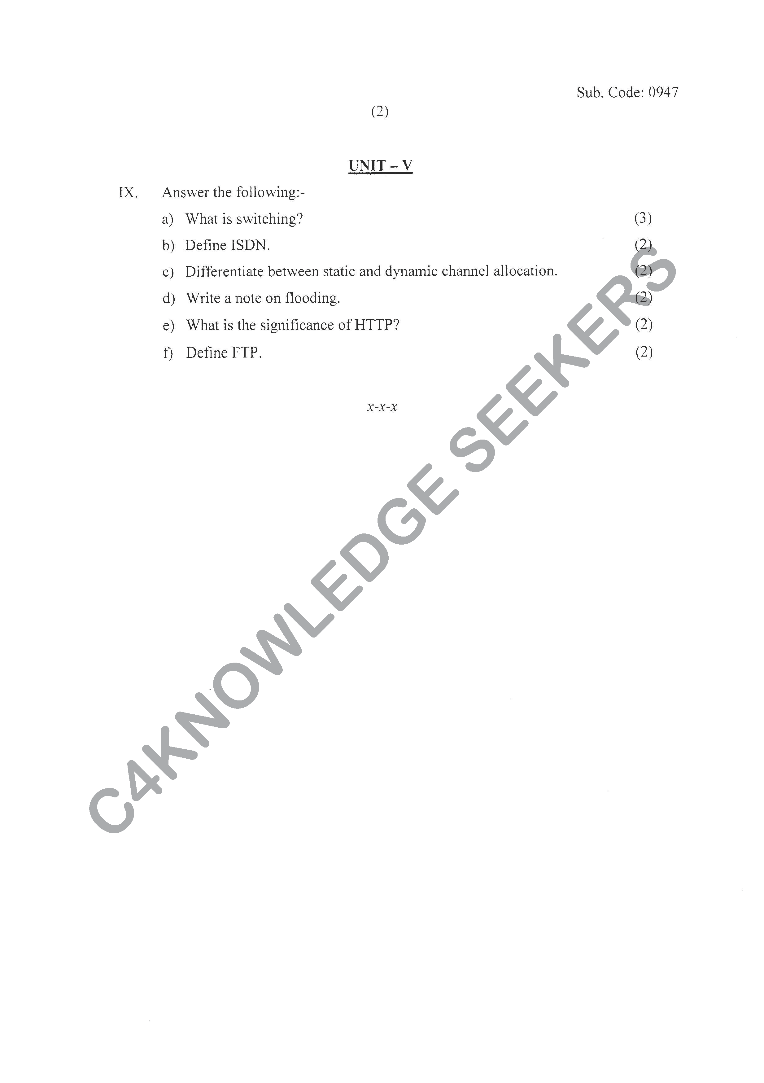 Question Paper 2020