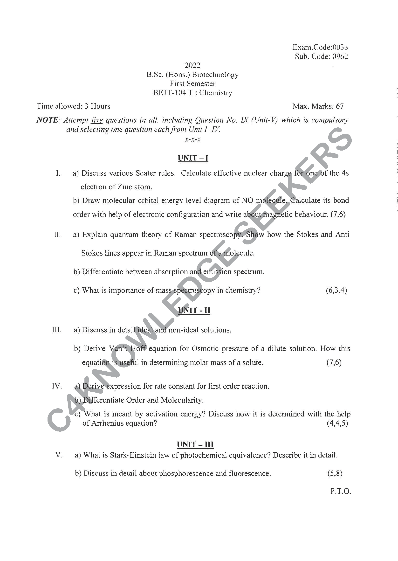 Question Paper 2021