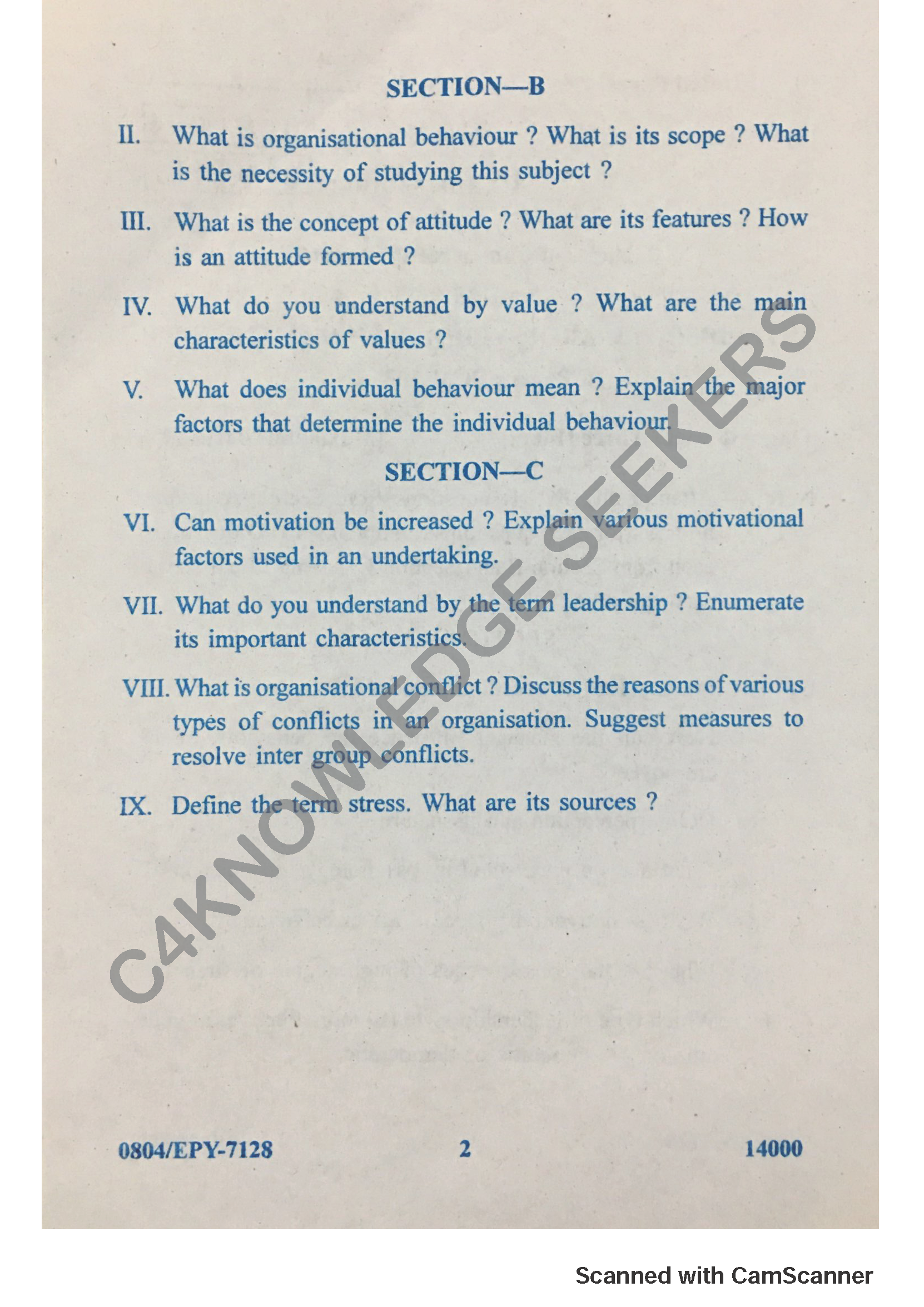 Question Paper 2018