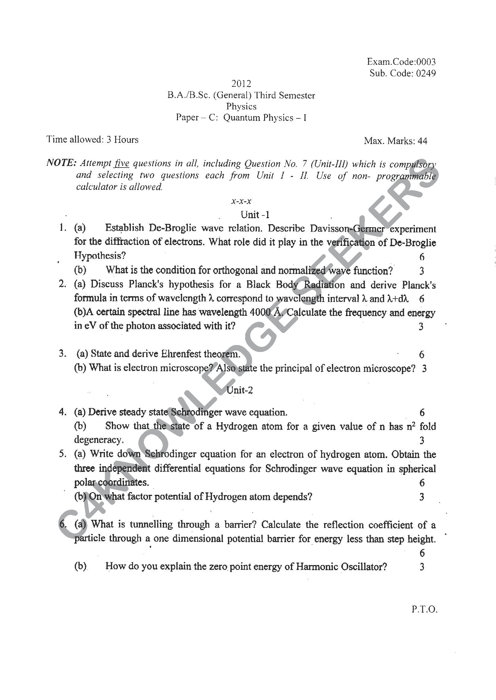 Question Paper 2021