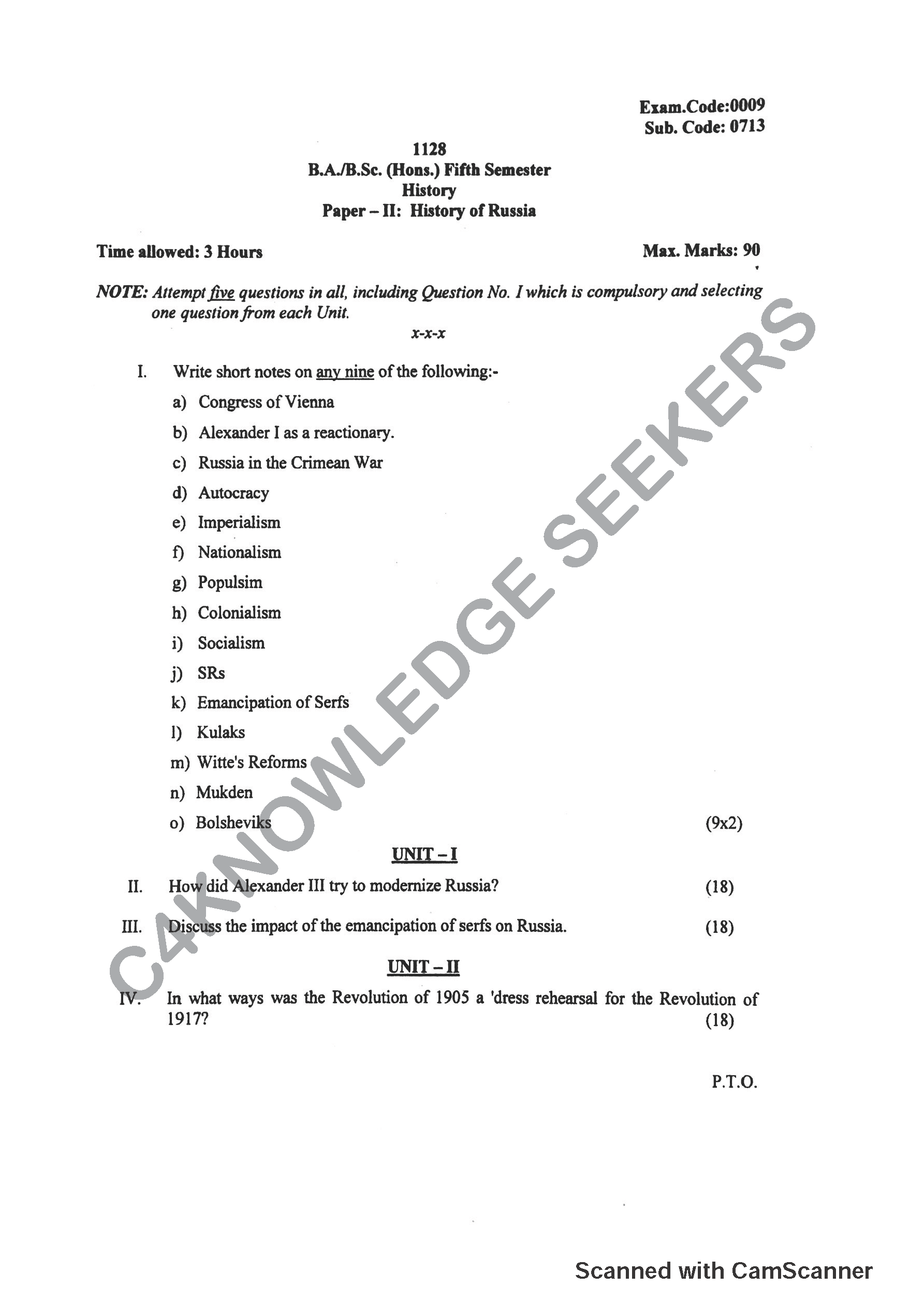 Question Paper 2018