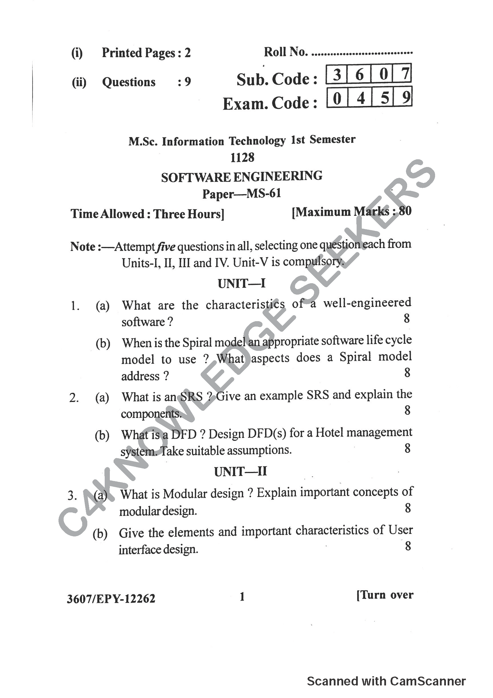 Question Paper 2018