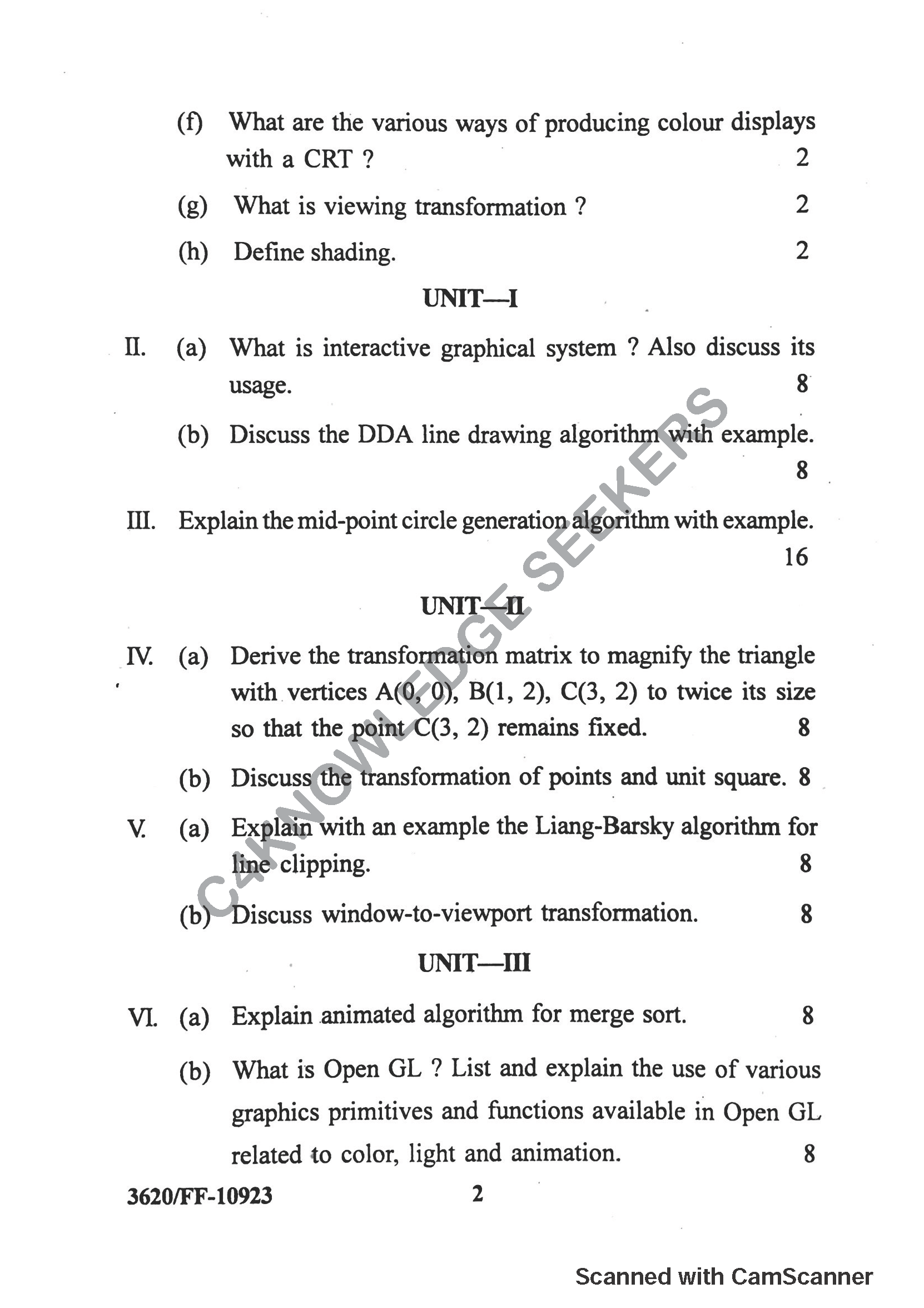 Question Paper 2019