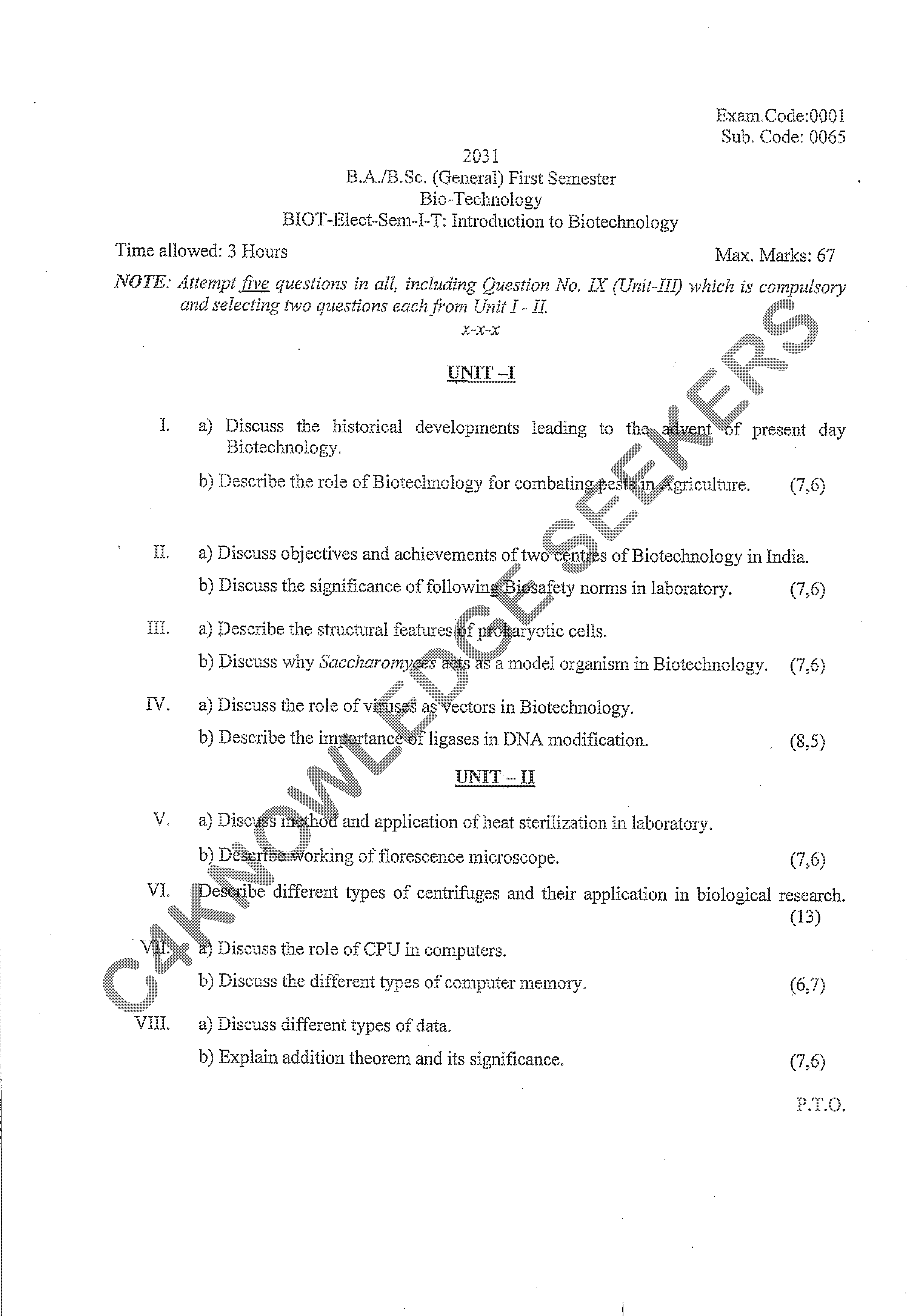 Question Paper 2020