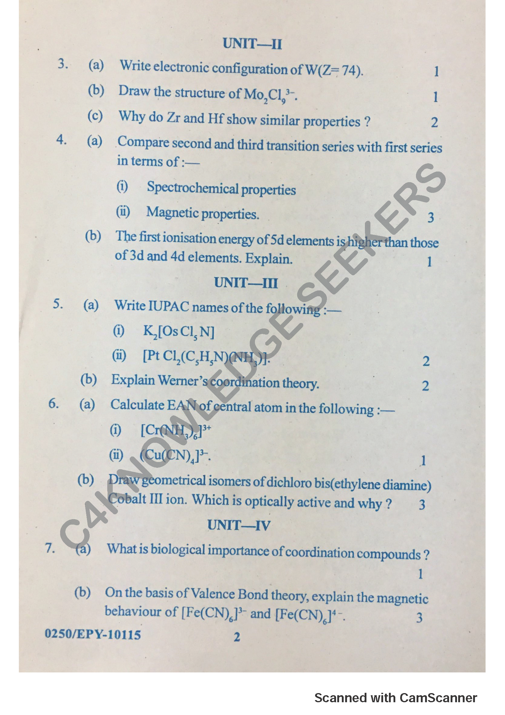 Question Paper 2018