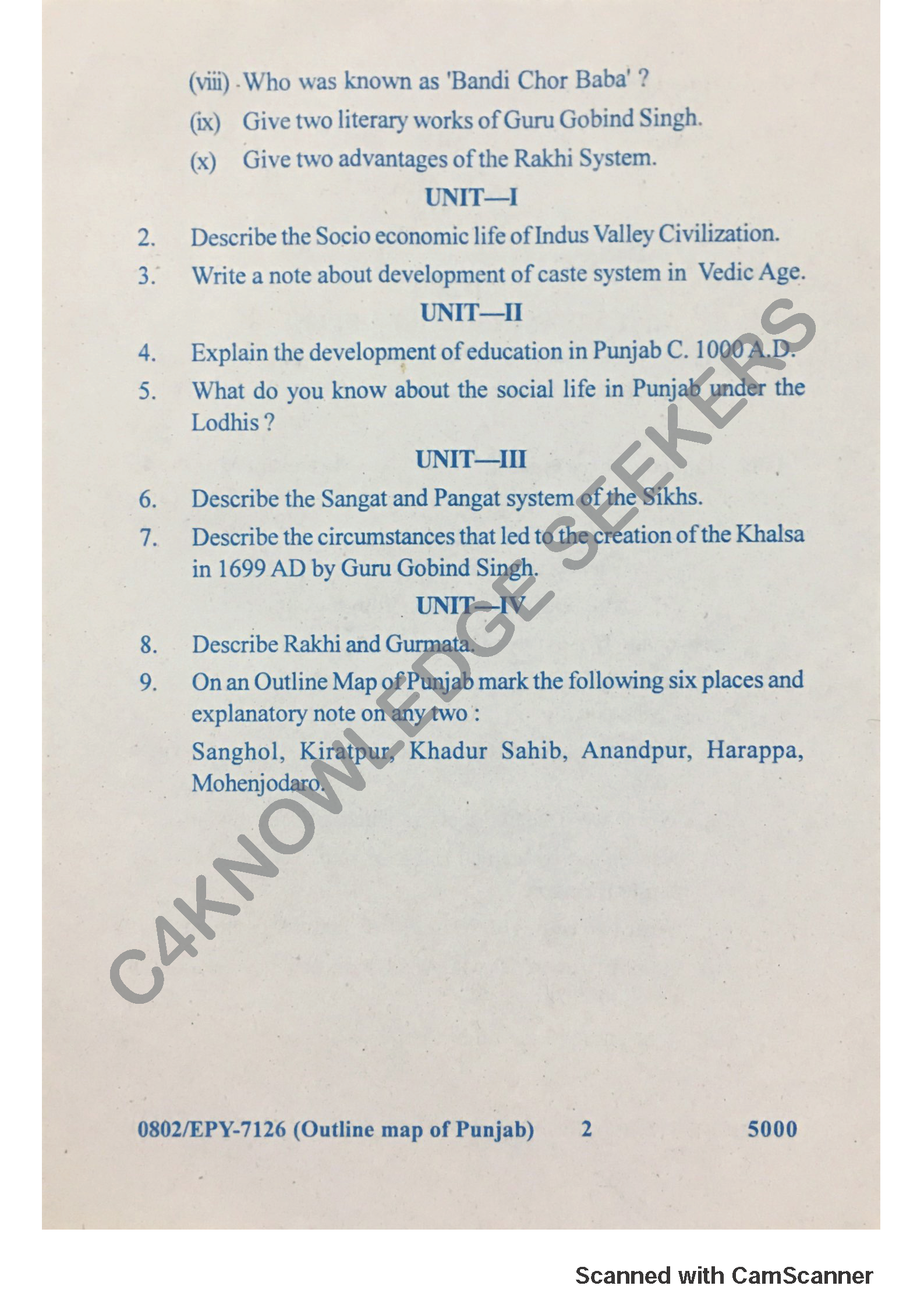 Question Paper 2018