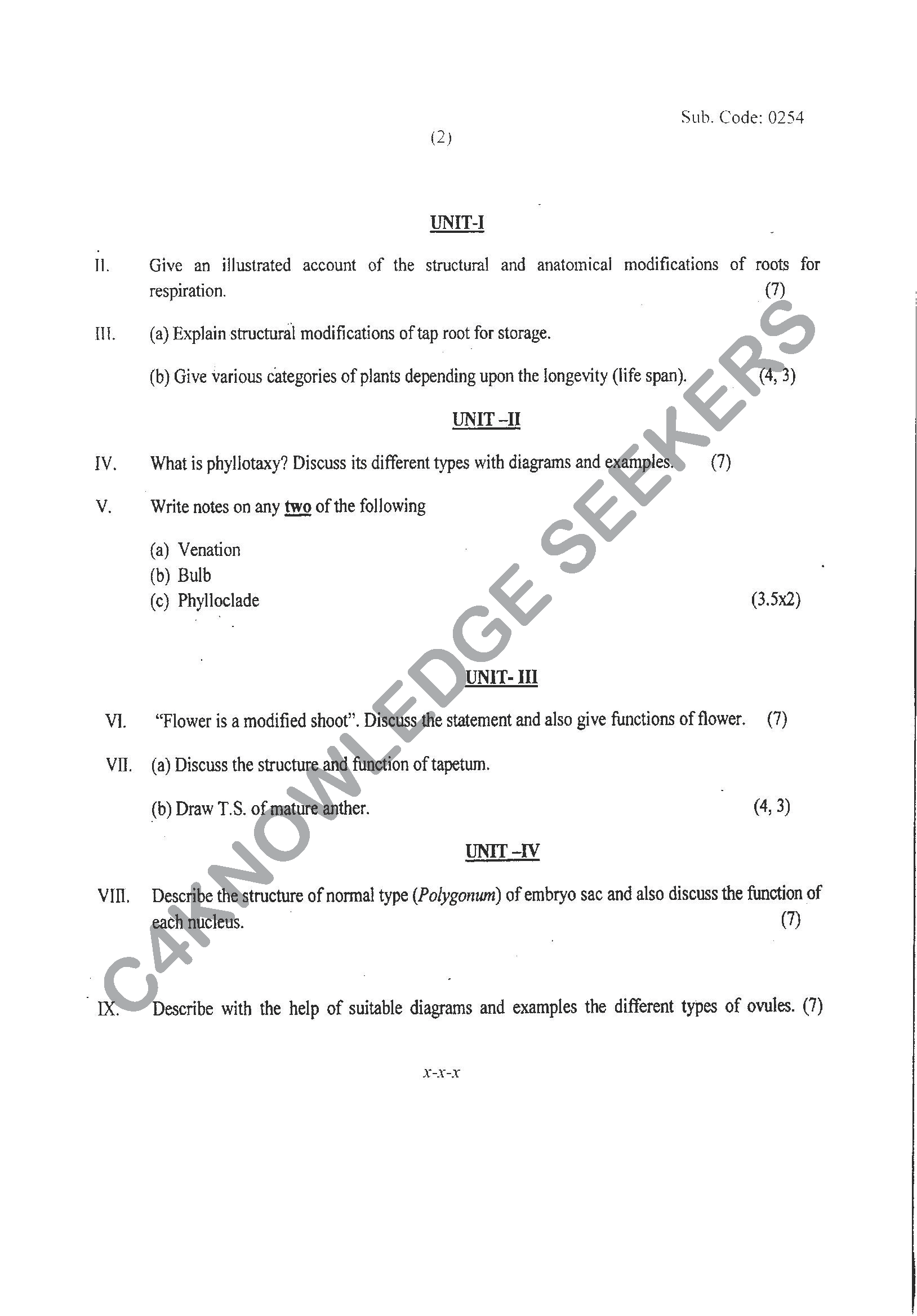 Question Paper 2021