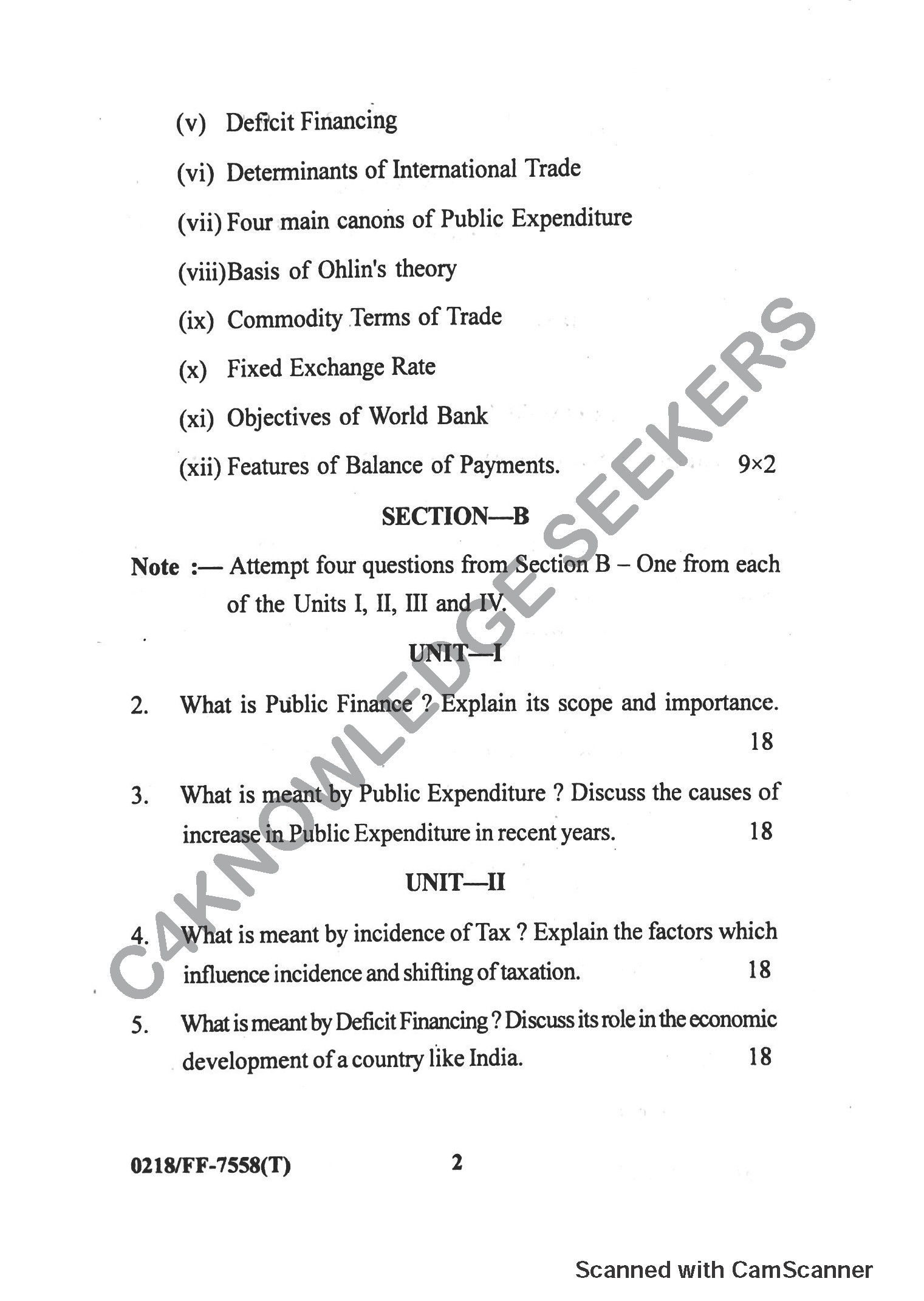 Question Paper 2019