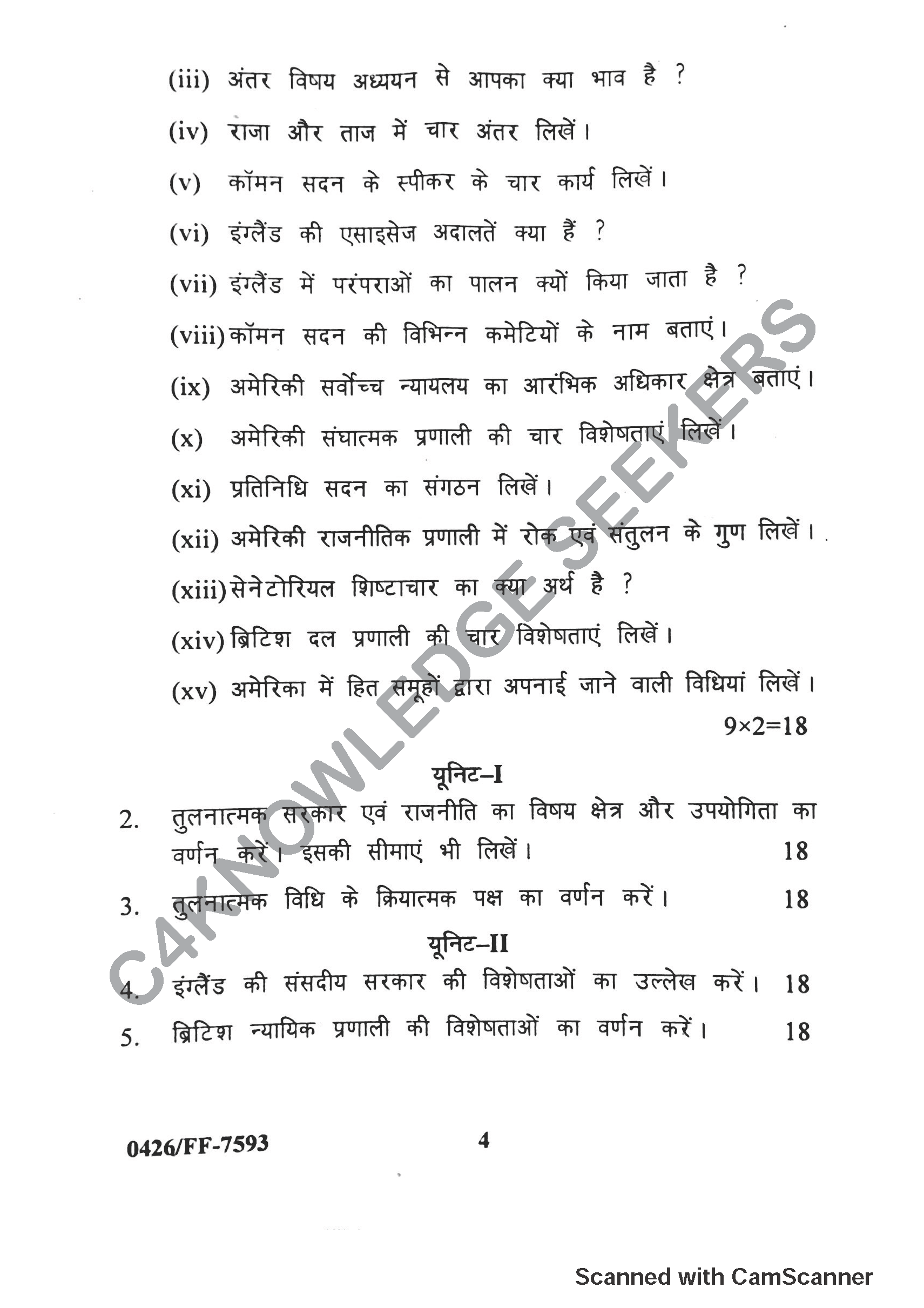 Question Paper 2019