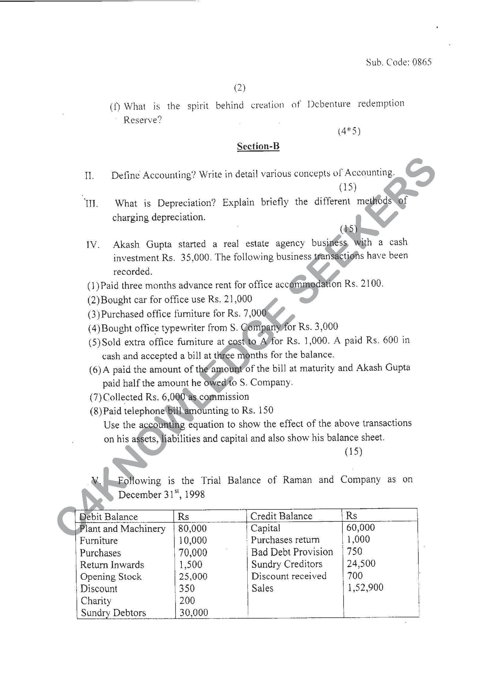 Question Paper 2021