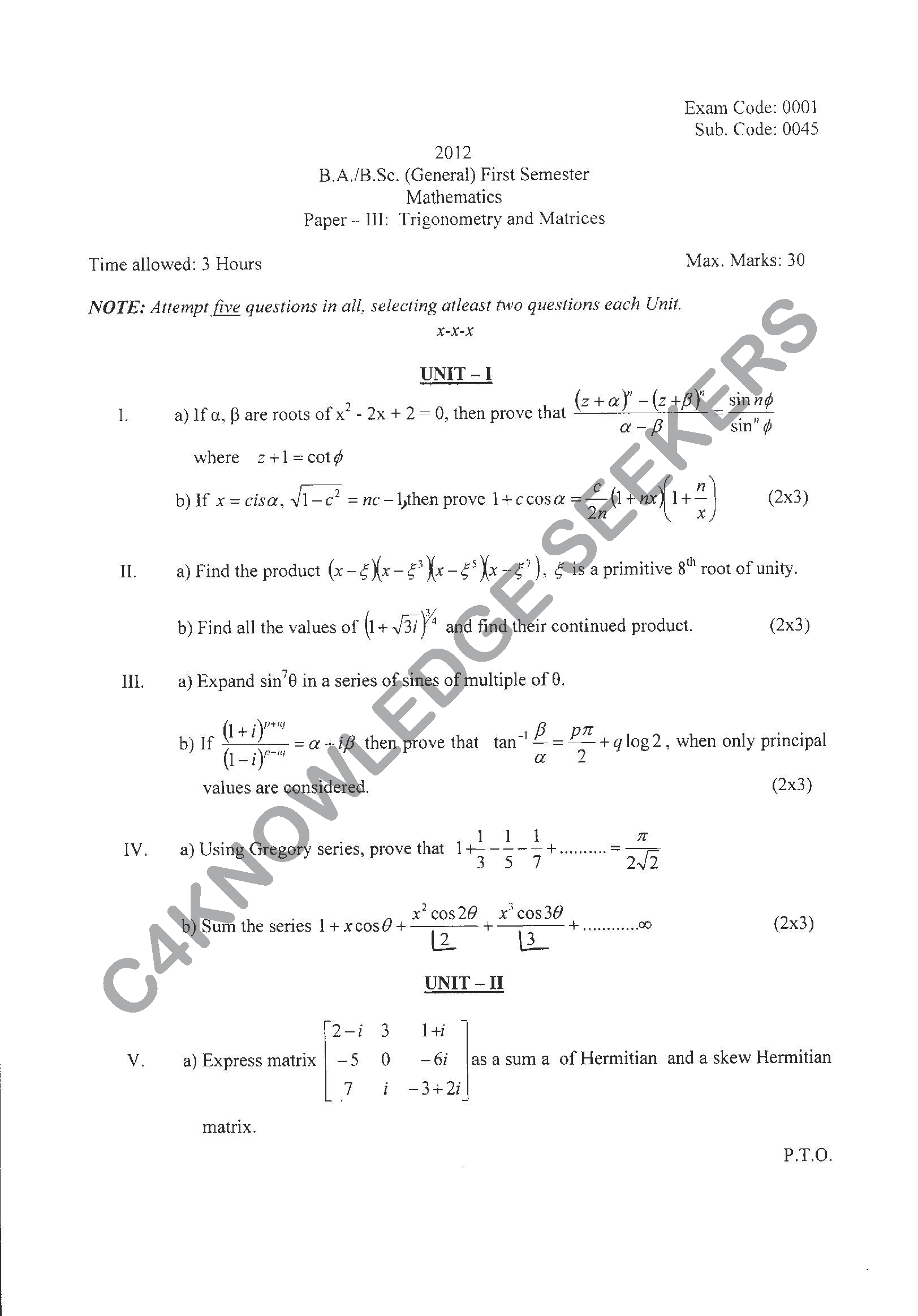 Question Paper 2021