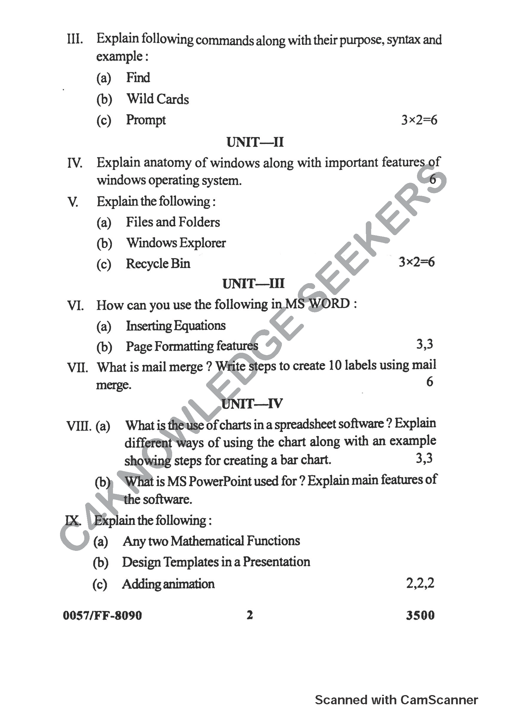 Question Paper 2019