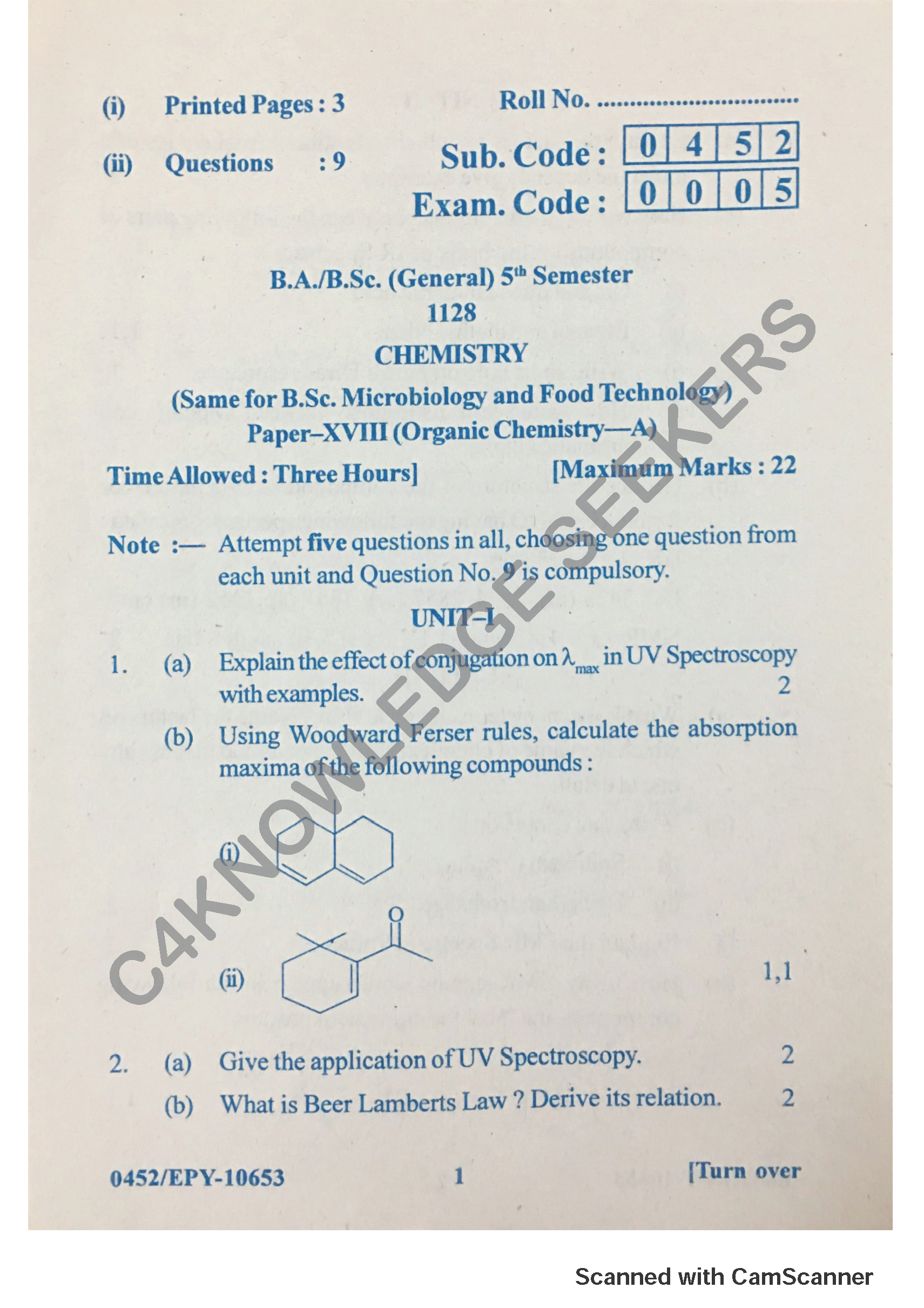 Question Paper 2018