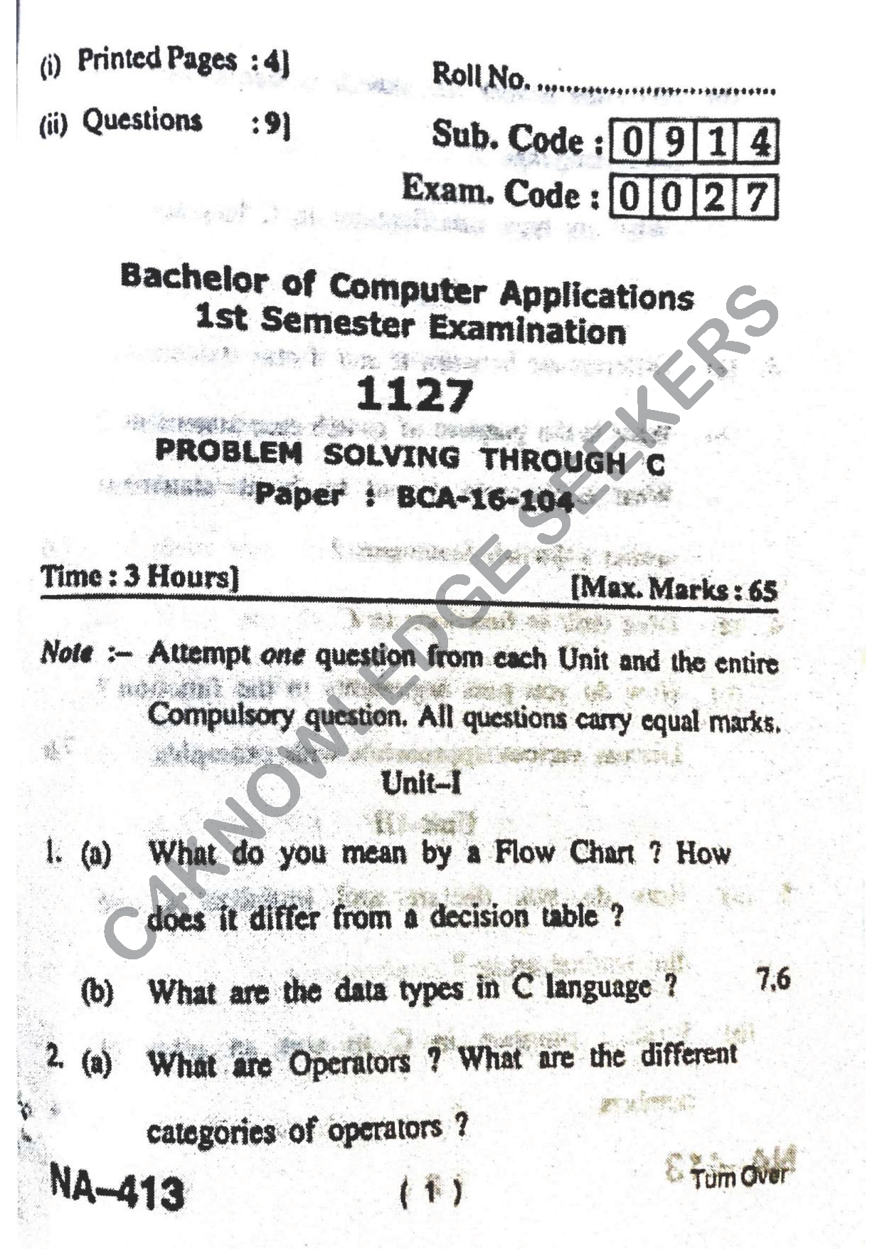 Question Paper 2017