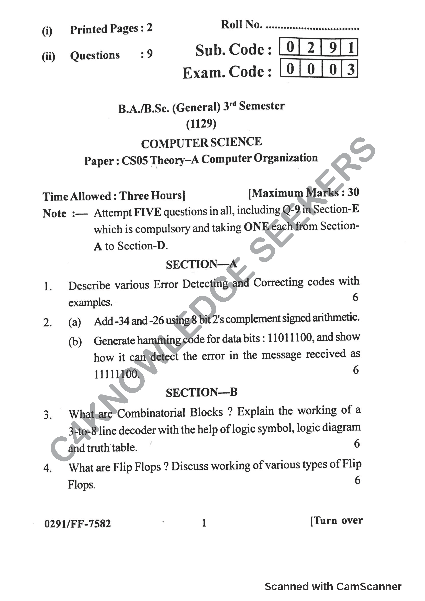 Question Paper 2019
