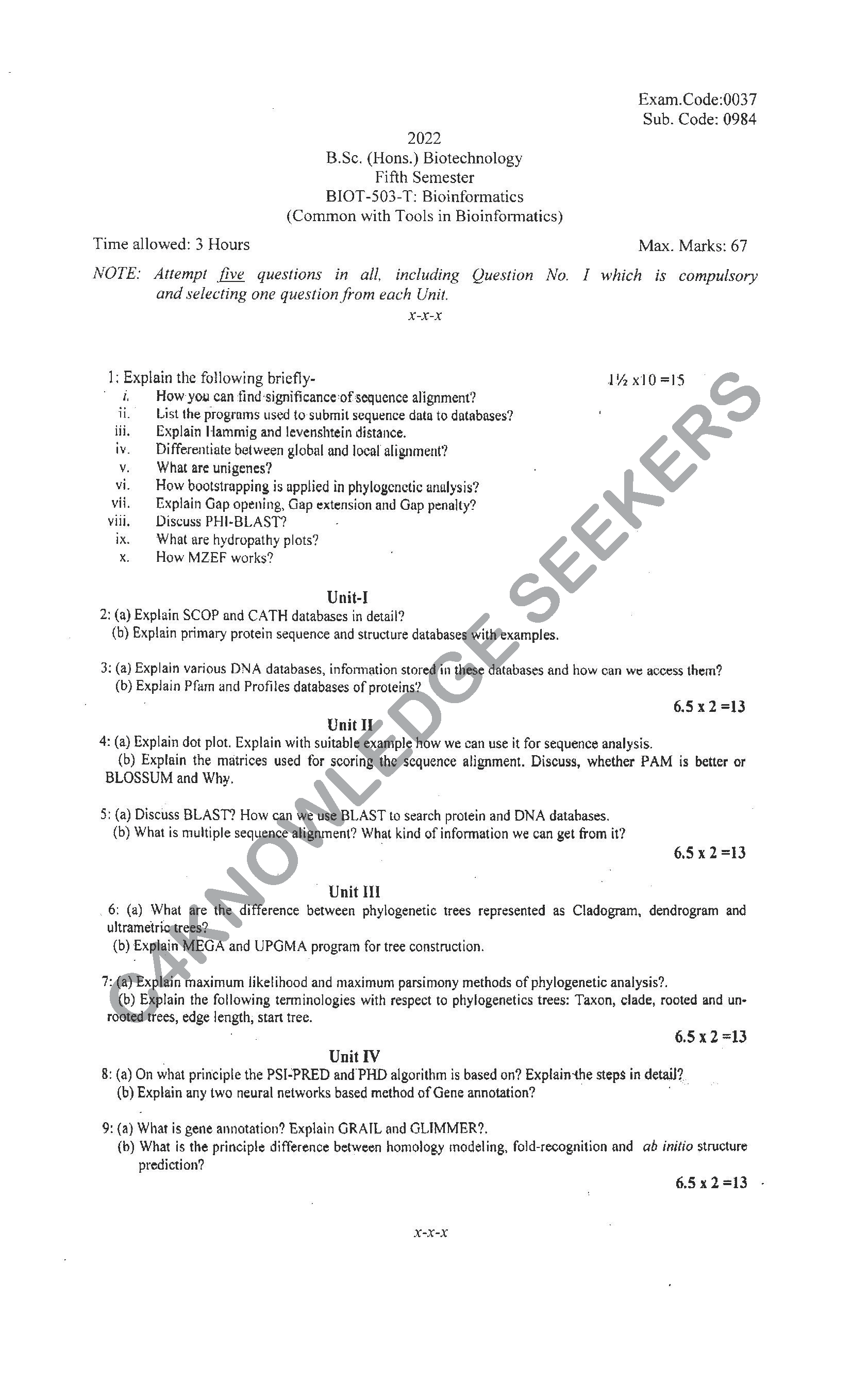 Question Paper 2021