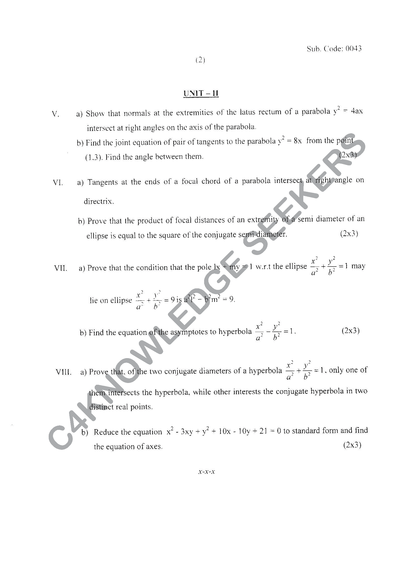 Question Paper 2021