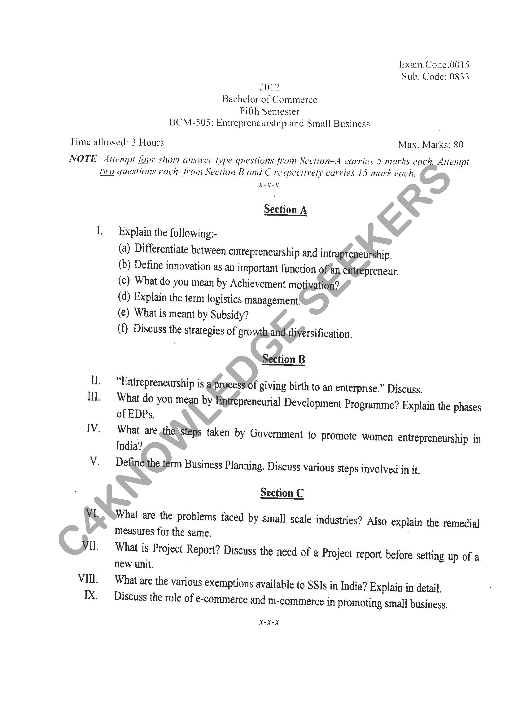 Question Paper 2021