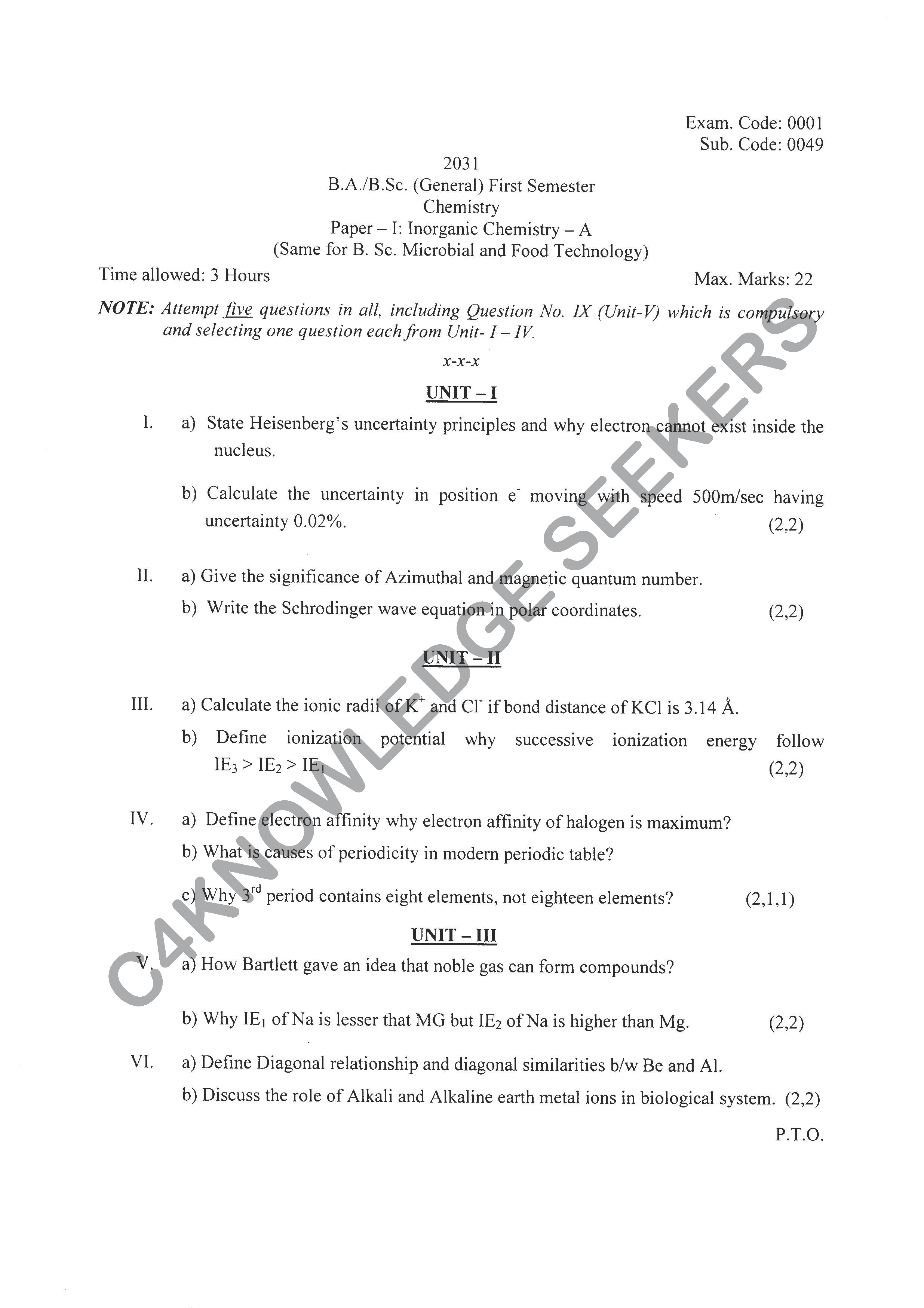 Question Paper 2020
