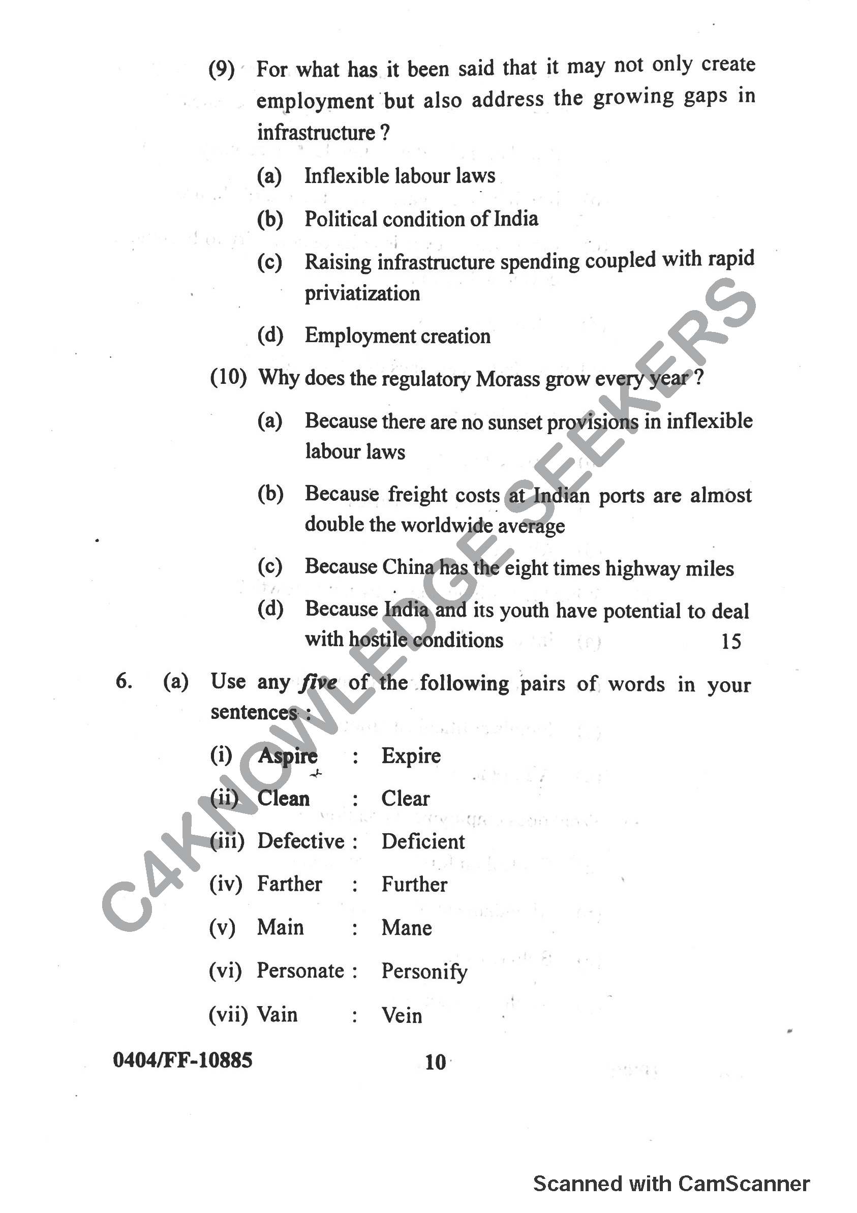 Question Paper 2019