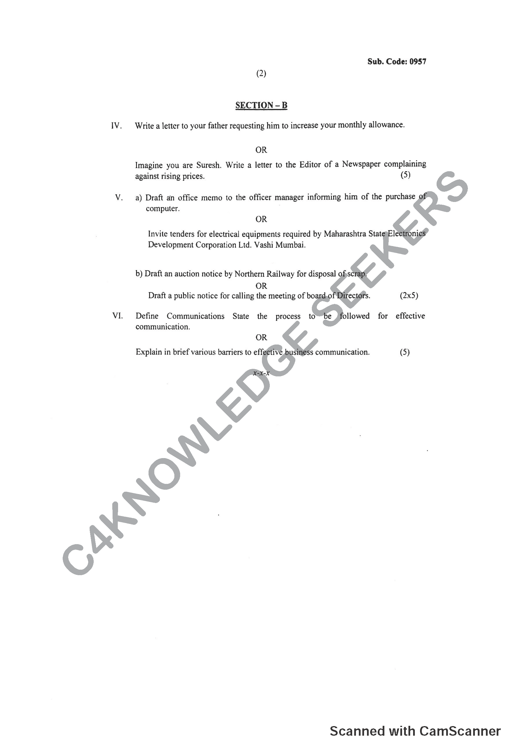 Question Paper 2019