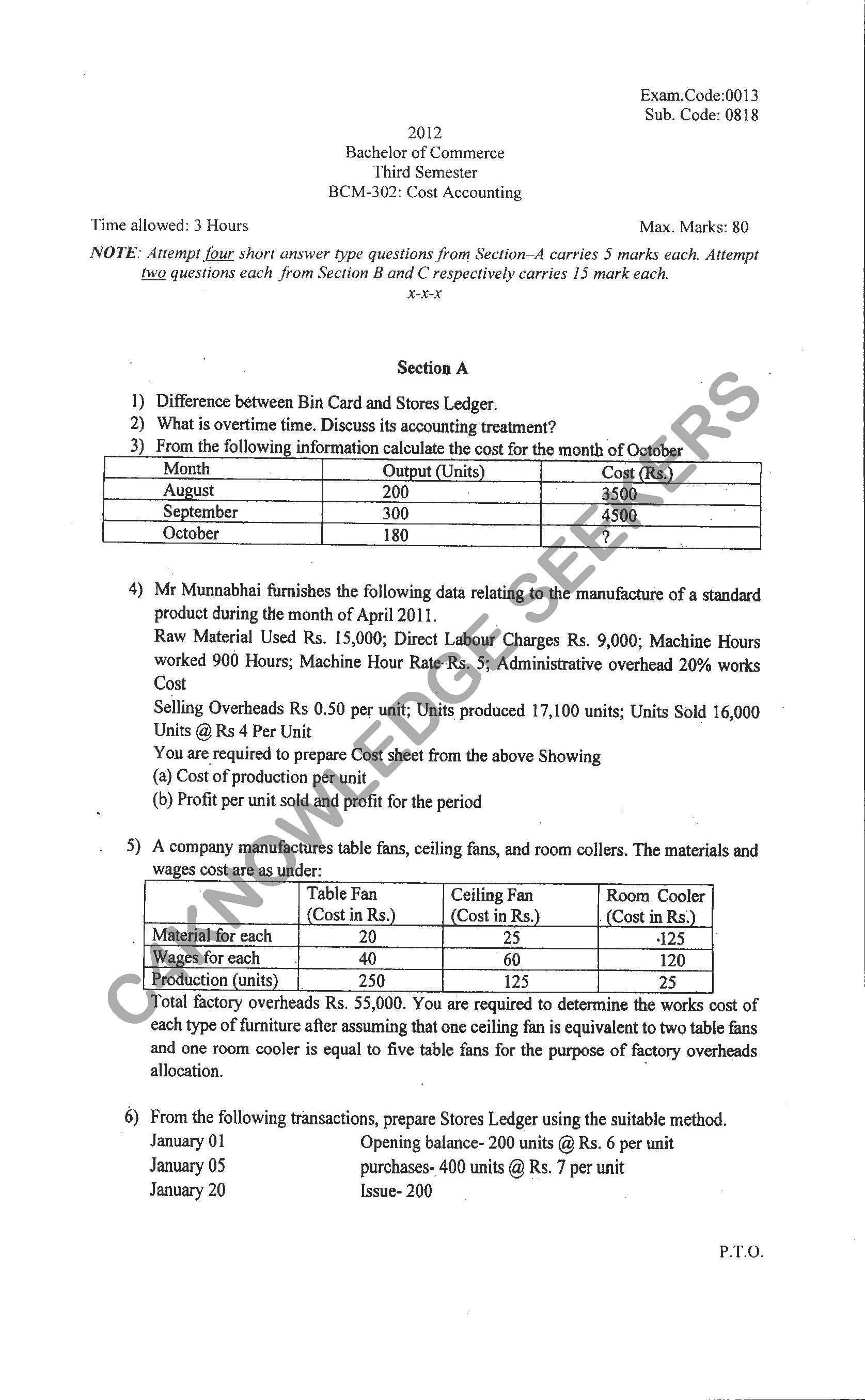 Question Paper 2021