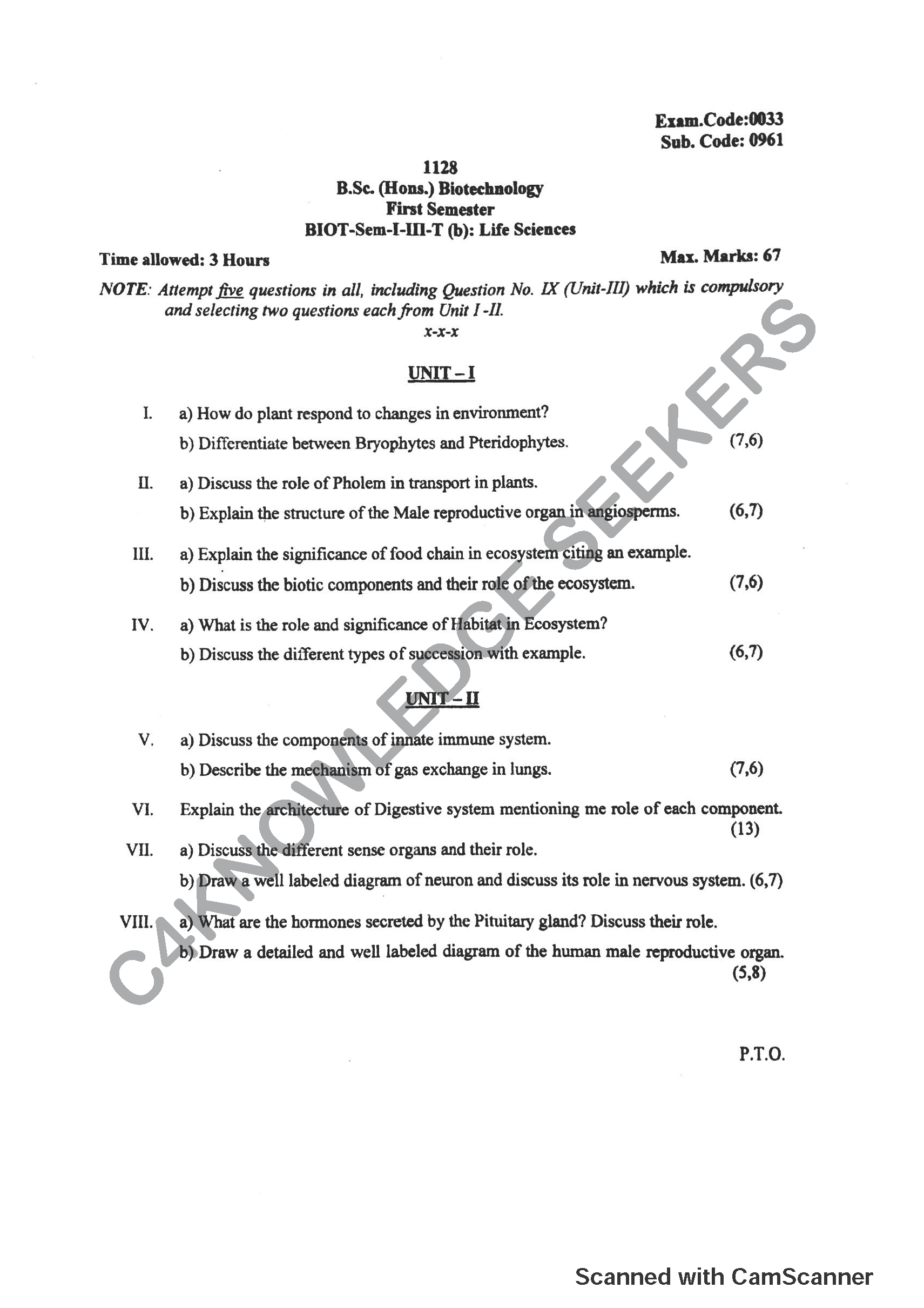 Question Paper 2018