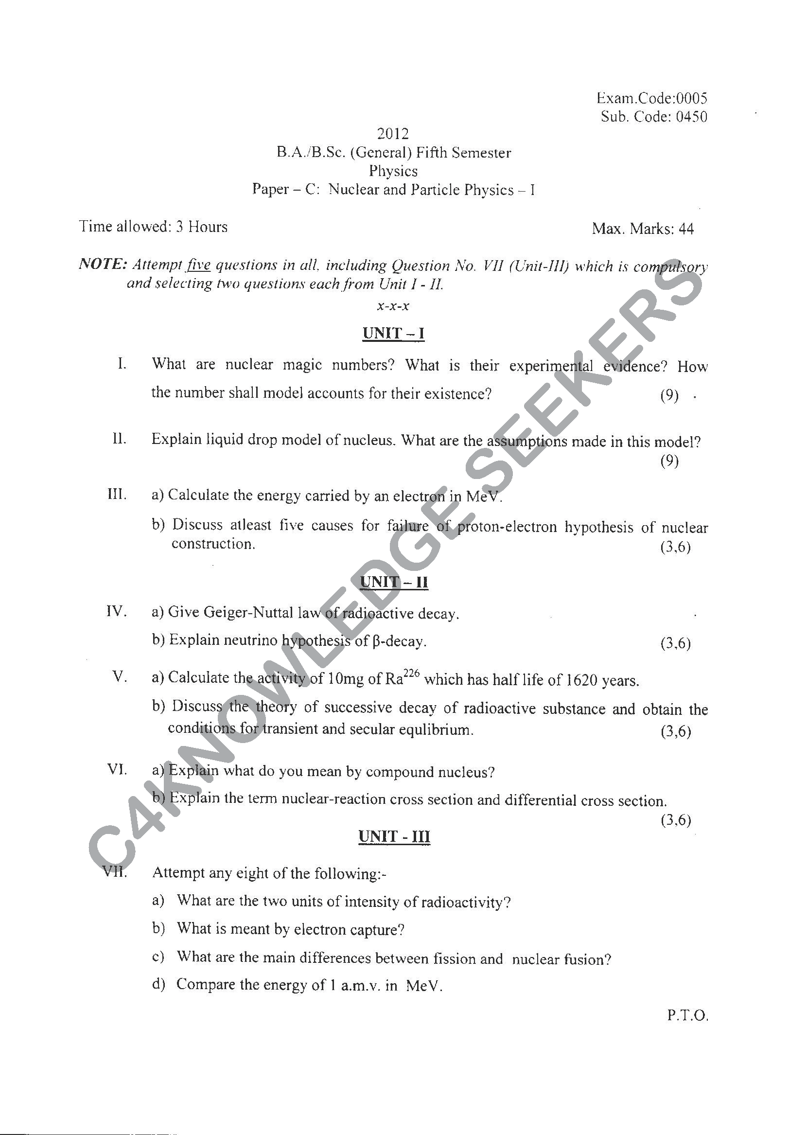 Question Paper 2021