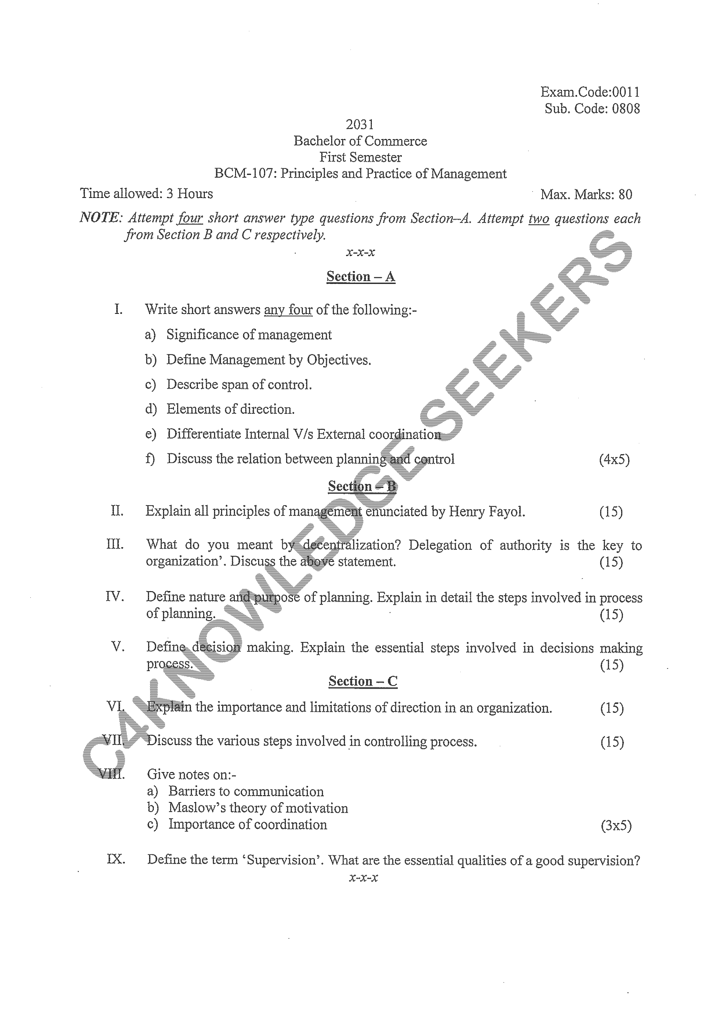 Question Paper 2020