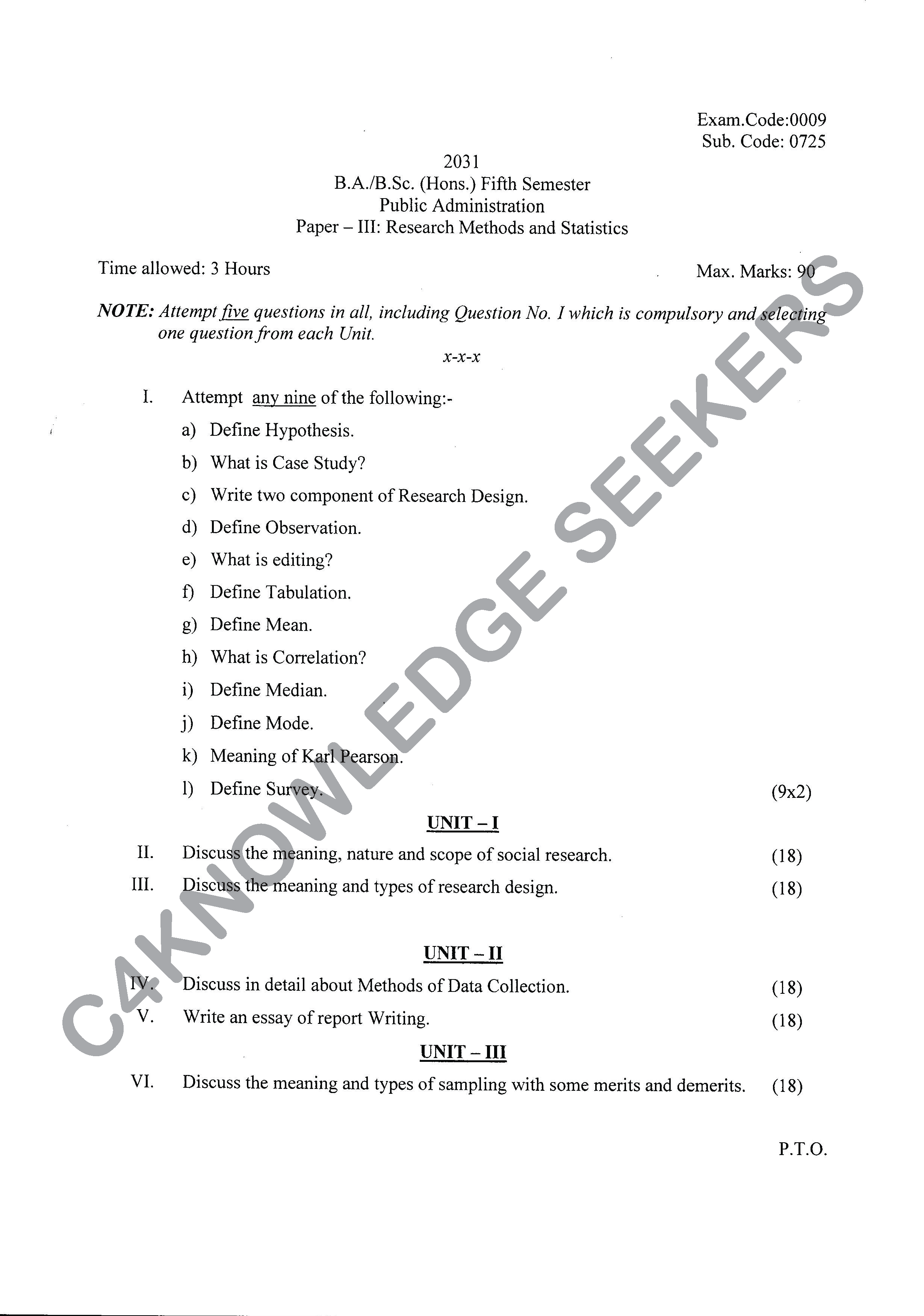 Question Paper 2020