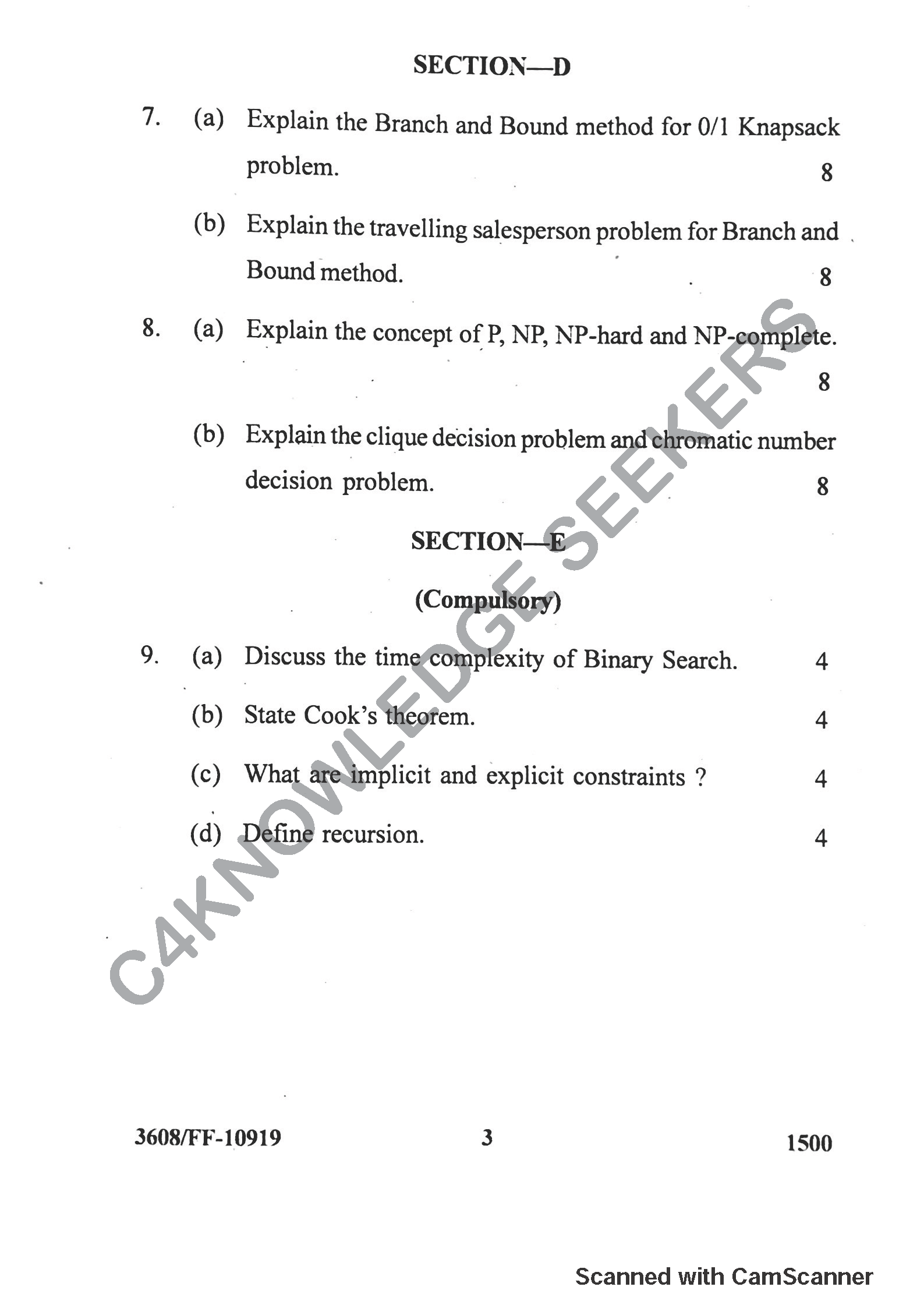 Question Paper 2019